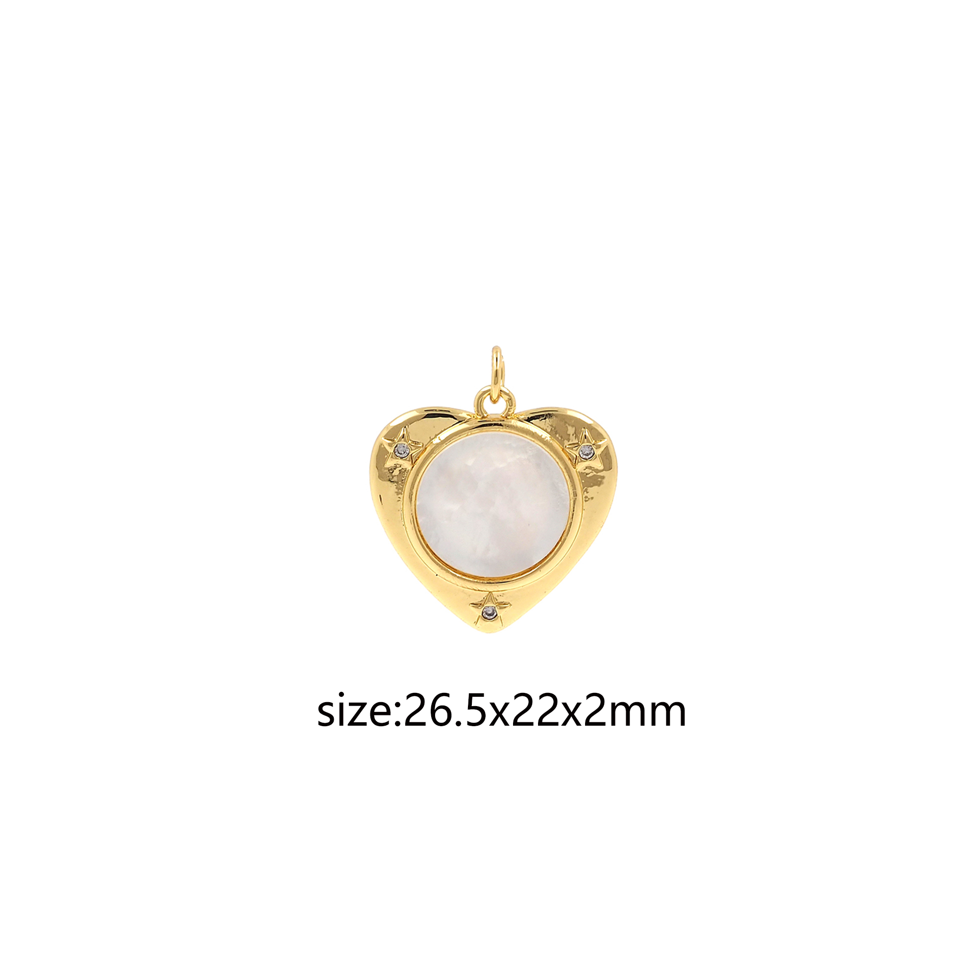 18K Gold Filled Heart Pendant,Dainty Heart Charm Earrings Necklace for DIY Jewelry Making Supply
