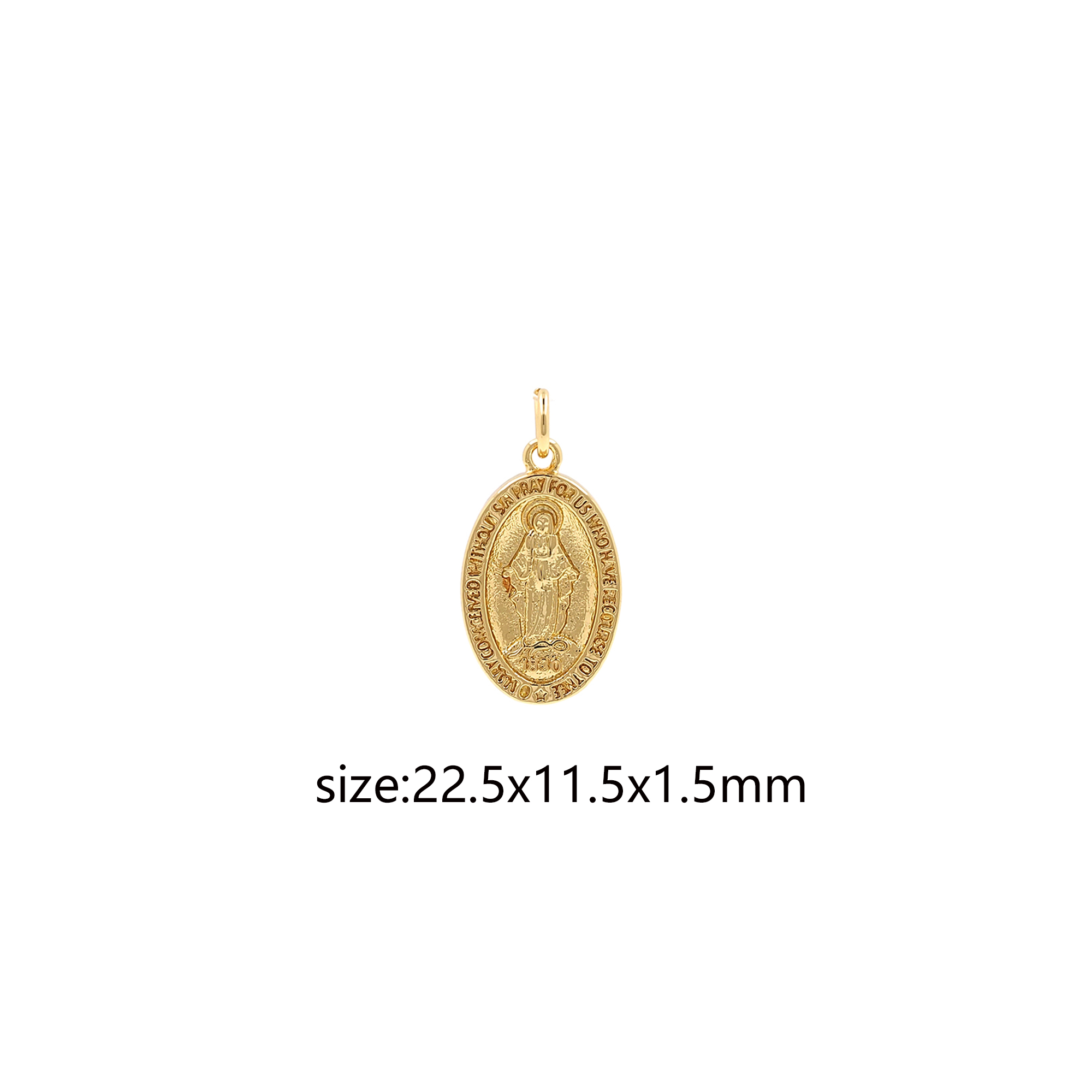 18K Gold Filled Virgin Mary Pendant,Religious Chamr Earrings Necklace for DIY Jewelry Making Supply