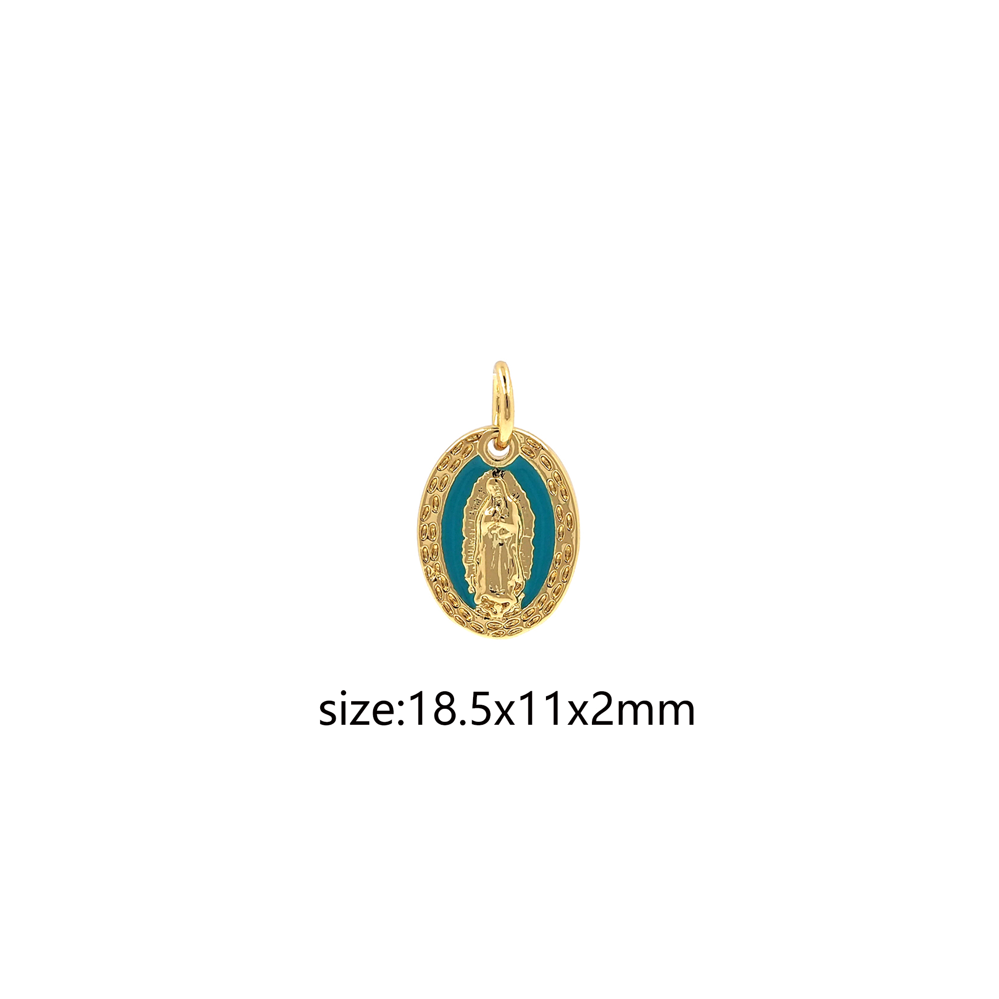 18K Gold Filled Virgin Mary Pendant,Religious Chamr,Enamel Virgin Mary Earrings Necklace for DIY Jewelry Making Supply