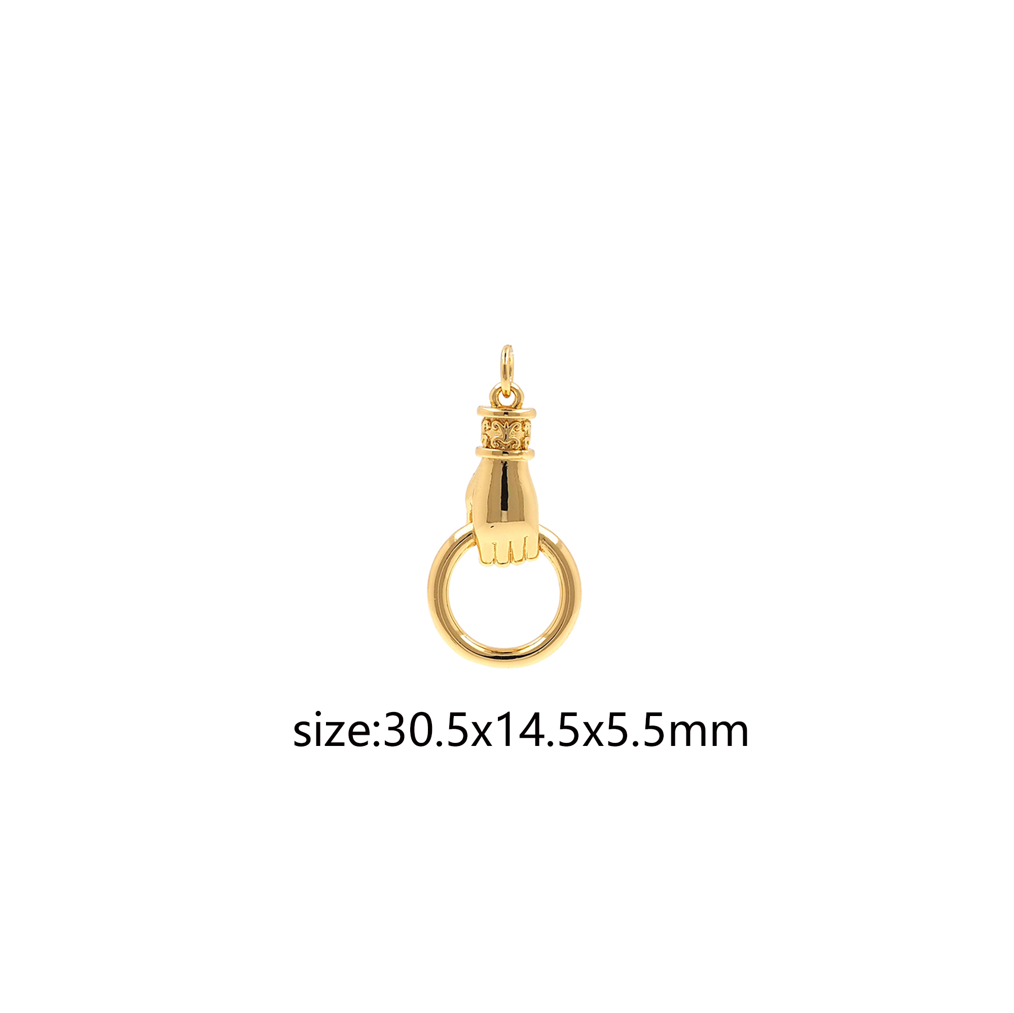 18K Gold Filled Hand Pendant,Dainty Gesture Charm Earrings Necklace for DIY Jewelry Making Supply