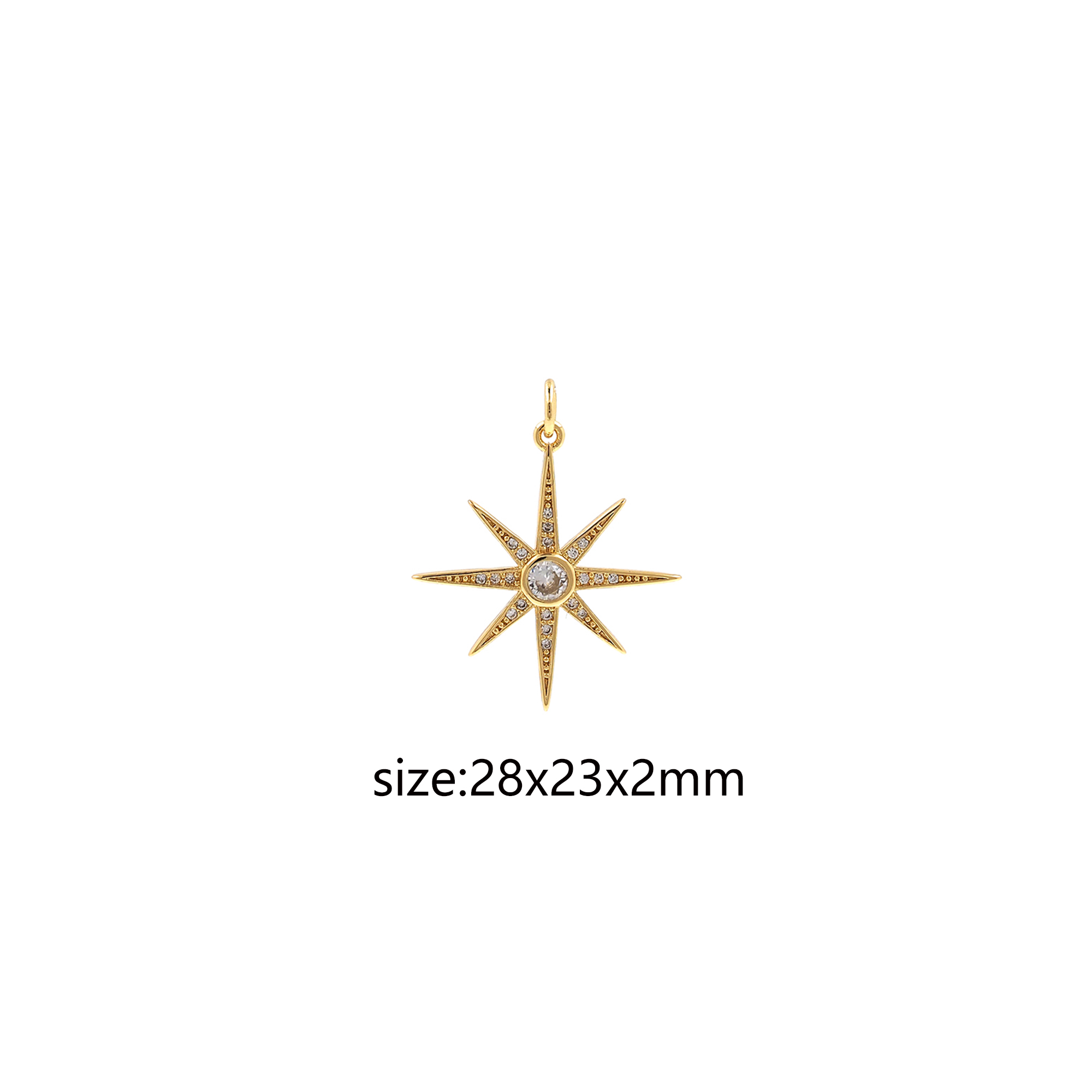 Tiny North Star Pendant,18K Gold Filled North Star Charm Earrings Necklace for DIY Jewelry Making Supply