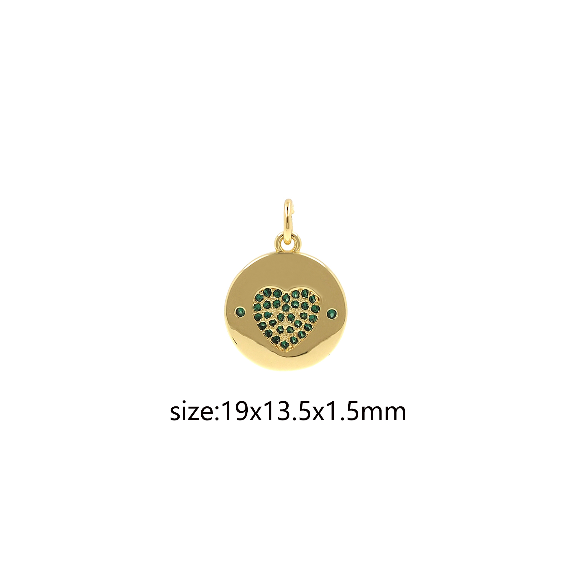 18K Gold Filled Heart Pendant,CZ Micro Pave Heart Charm Earrings Necklace for DIY Jewelry Making Supply