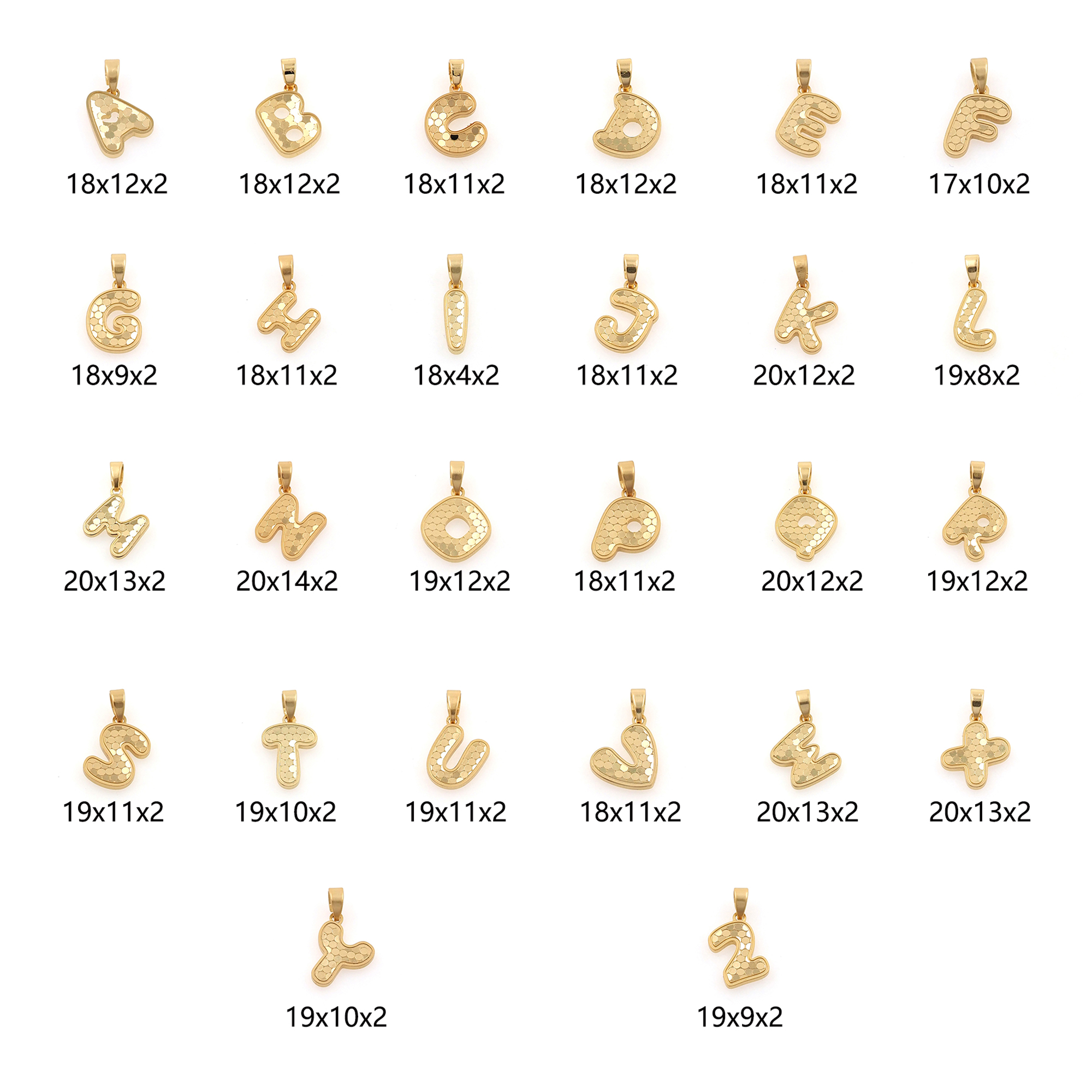 18K Gold Filled Initial Pendant,Dainty Letter Charm Earrings Necklace for DIY Jewelry Making Supply