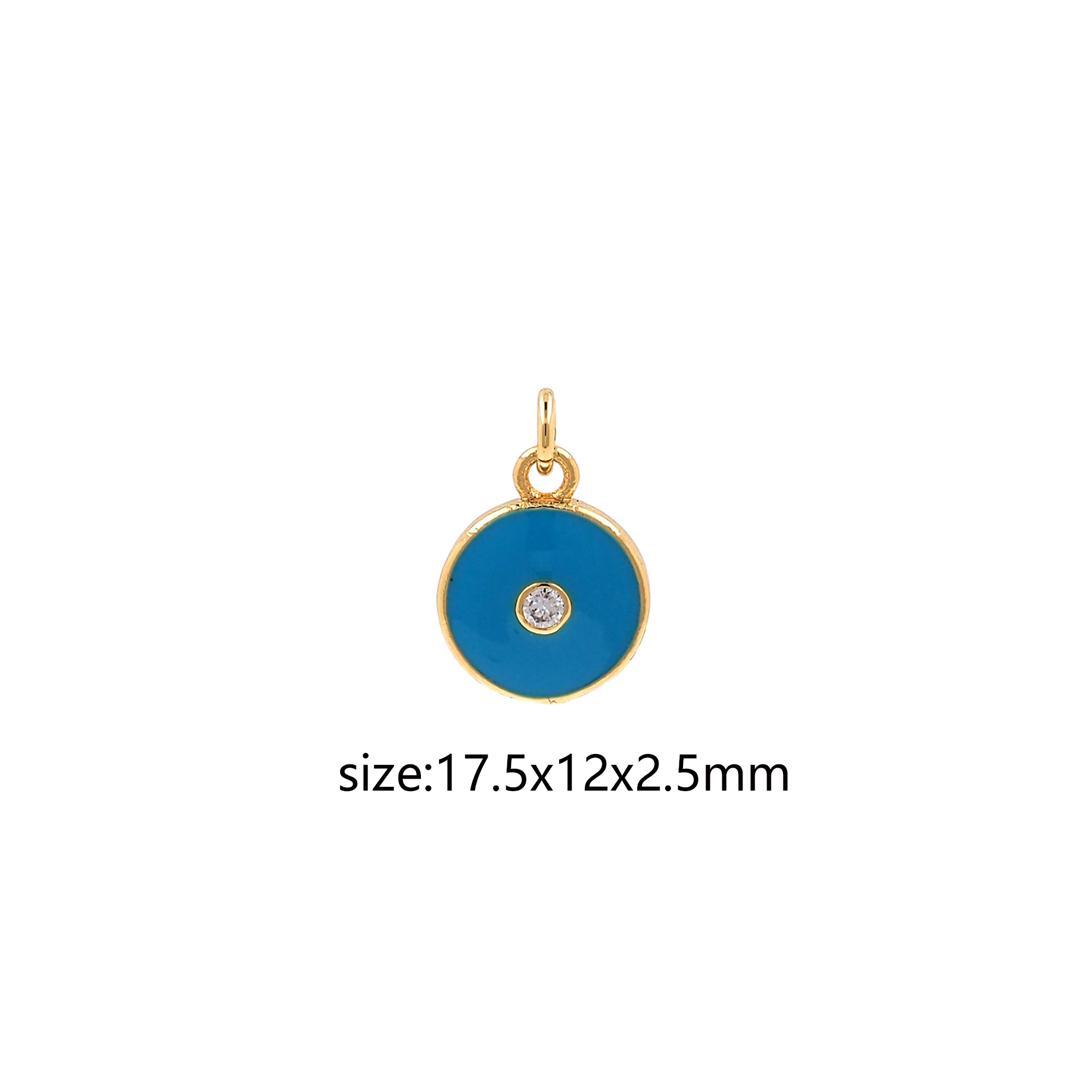 18K Gold Filled Evil Eye Pendant,Enamel Evil Eye Charm Earrings Necklace for DIY Jewelry Making Supply