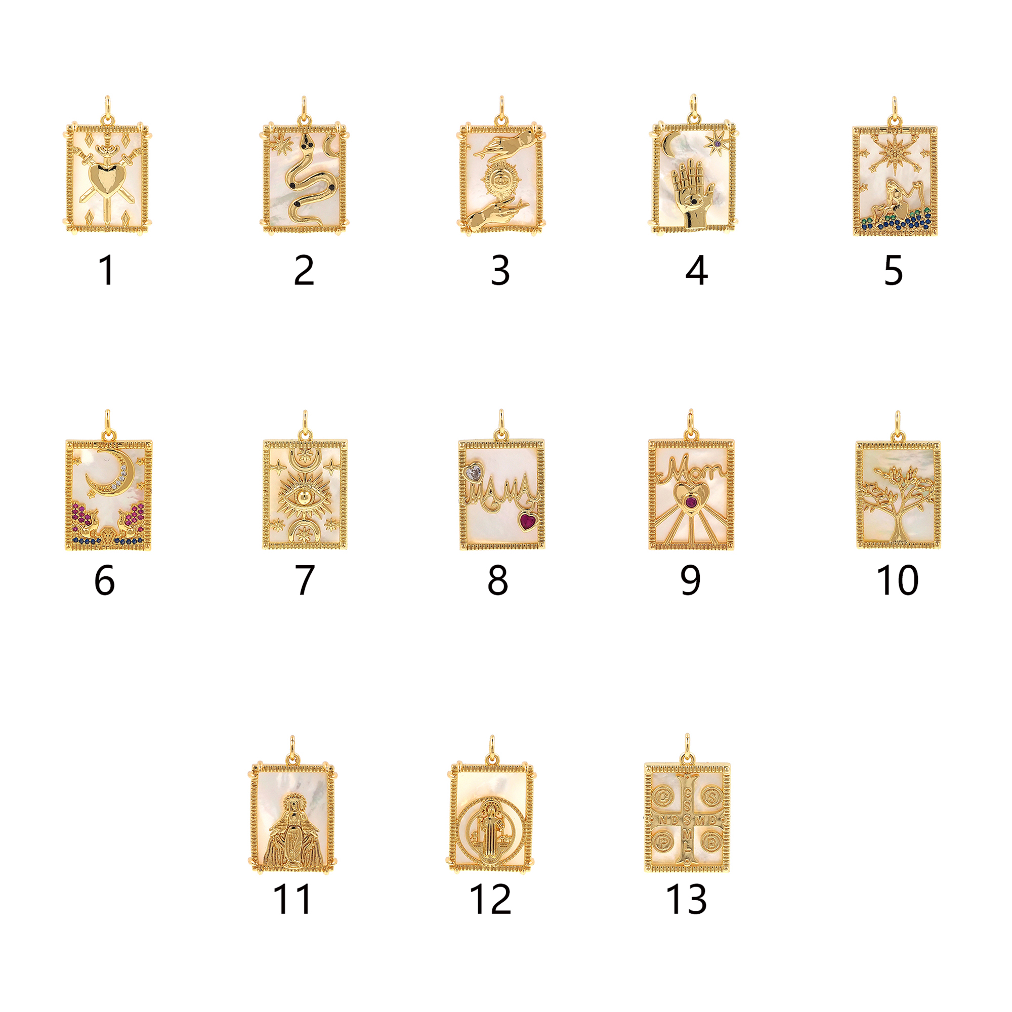 18K Gold Filled Snake Pendant,Hand Charm,Mama Earrings Necklace for DIY Jewelry Making Supply