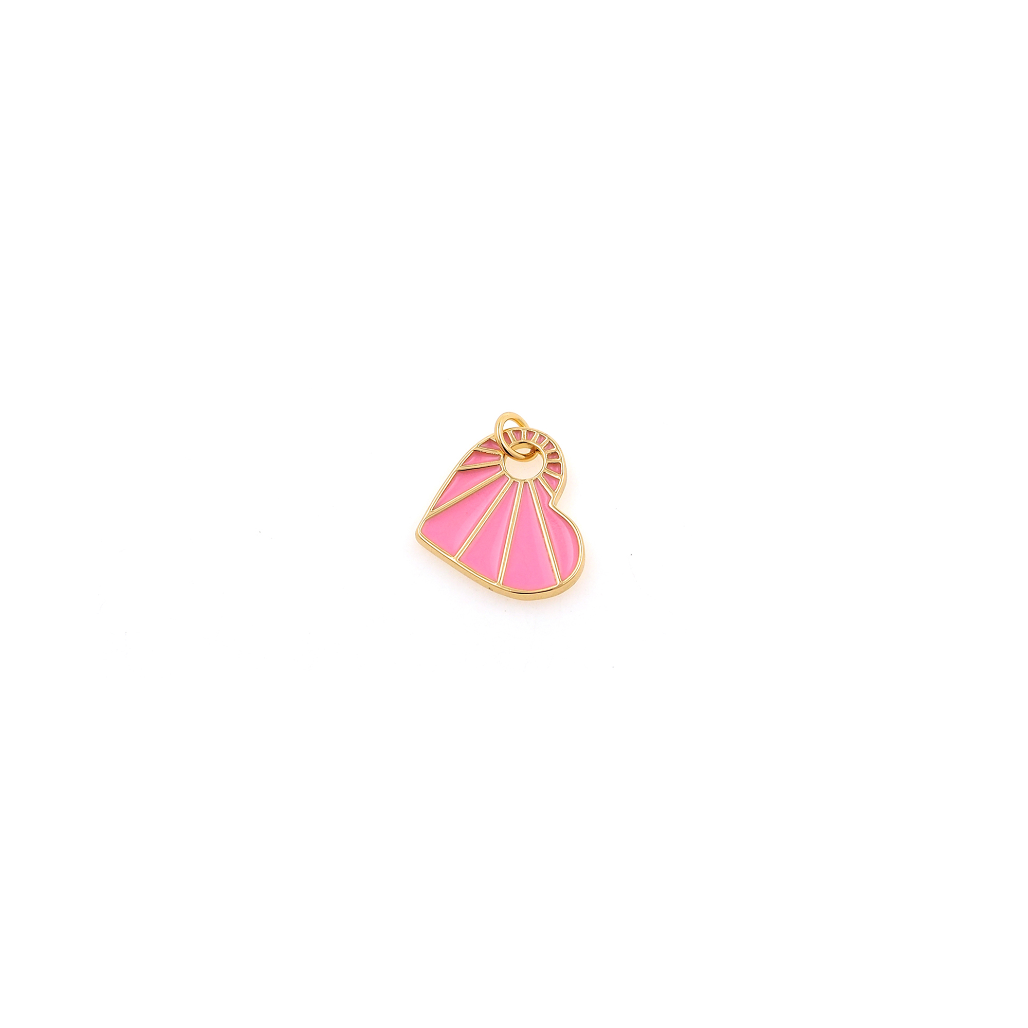 18K Gold Filled Heart Pendant,Love Charm,Enamel Heart Earrings Necklace for DIY Jewelry Making Supply