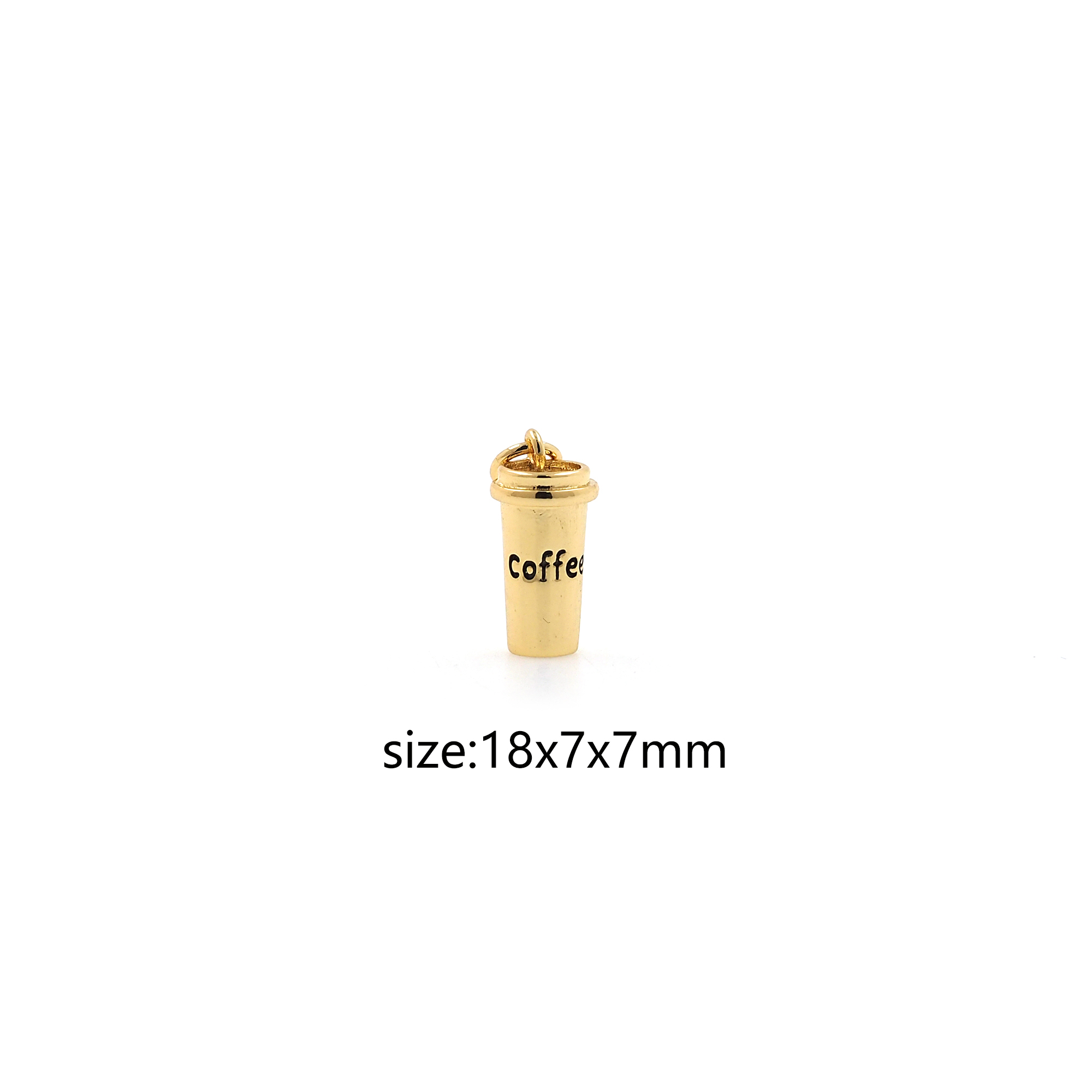 18K Gold Filled Coffee Cup Pendant,Dainty Coffee Cup Charm Earrings Necklace for DIY Jewelry Making Supply