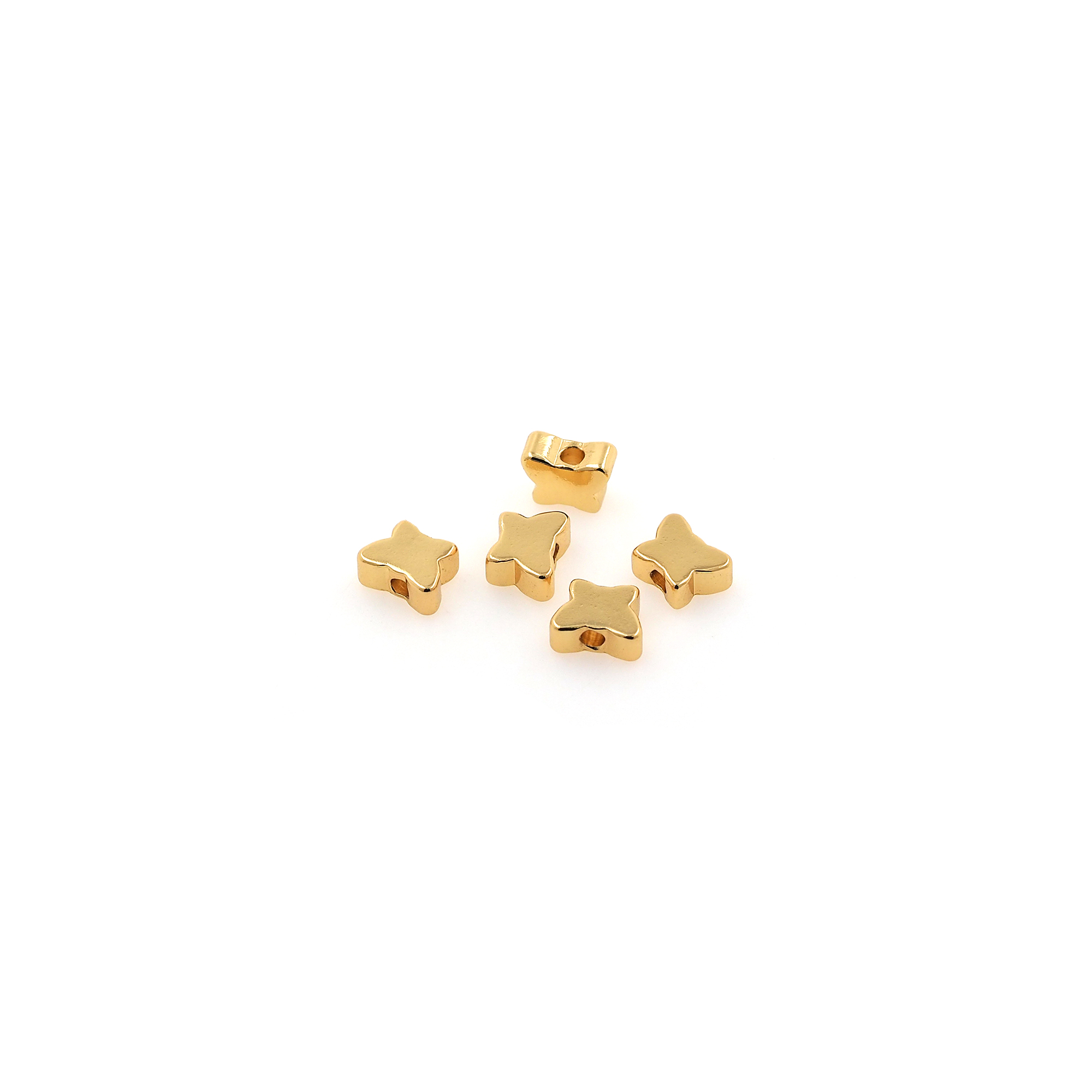 18K Gold Filled Butterfly Spacer Beads,Butterfly Bead for Bracelet Jewelry Necklace Making Supply