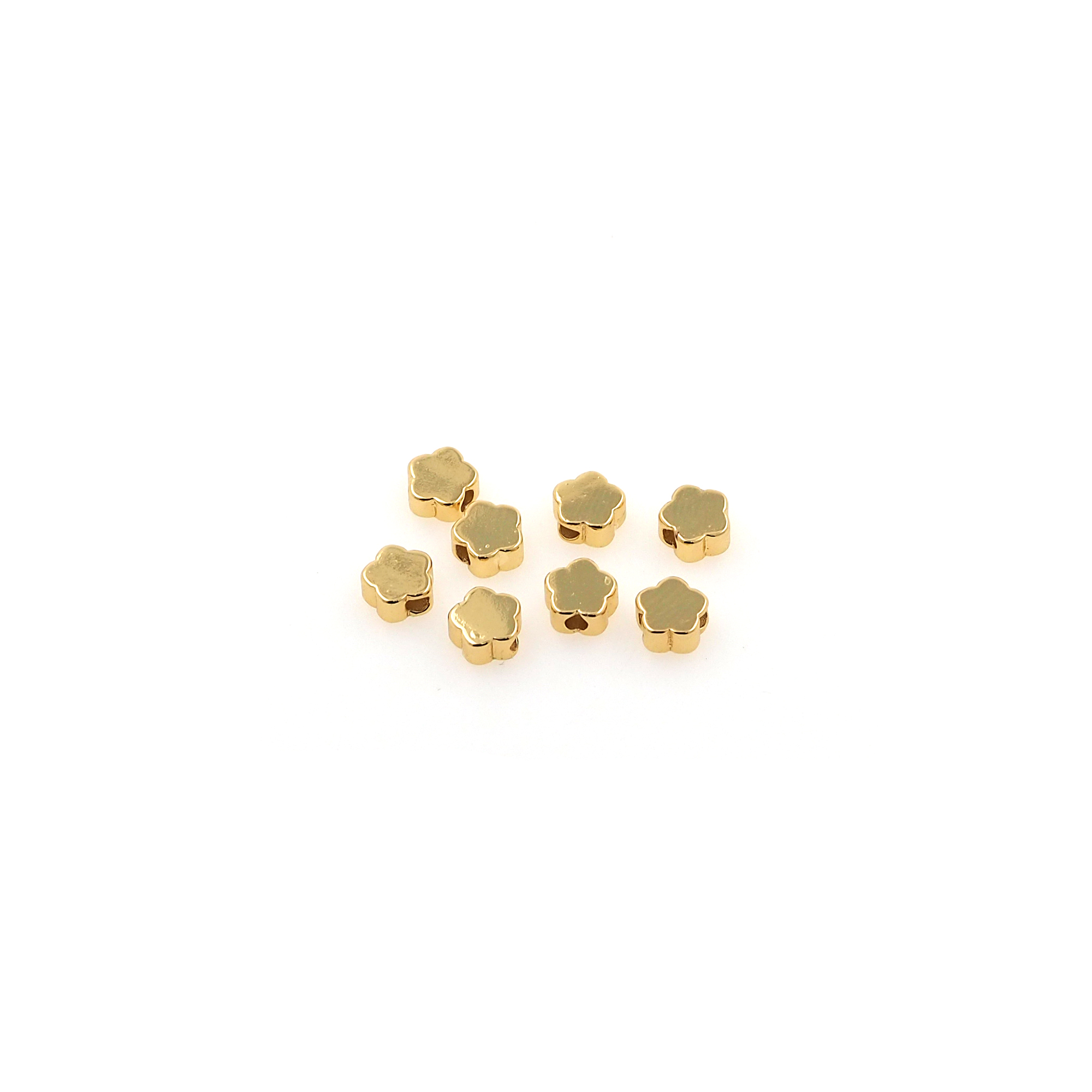 18K Gold Filled Flower Spacer Beads,Flower Bead for Bracelet Jewelry Necklace Making Supply