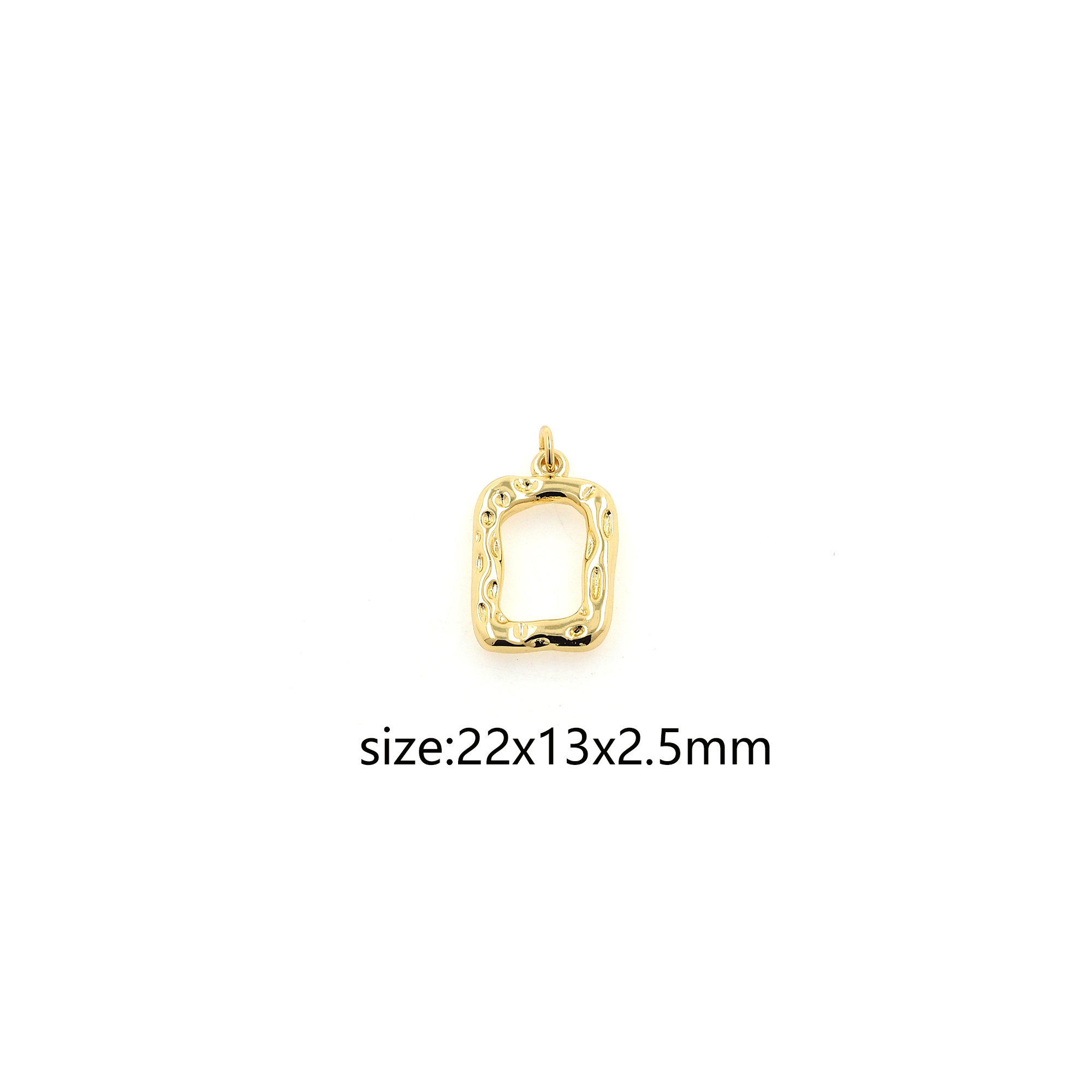 18K Gold Filled Rectangle Pendant,Dainty Rectangle Charm Earrings Necklace for DIY Jewelry Making Supply