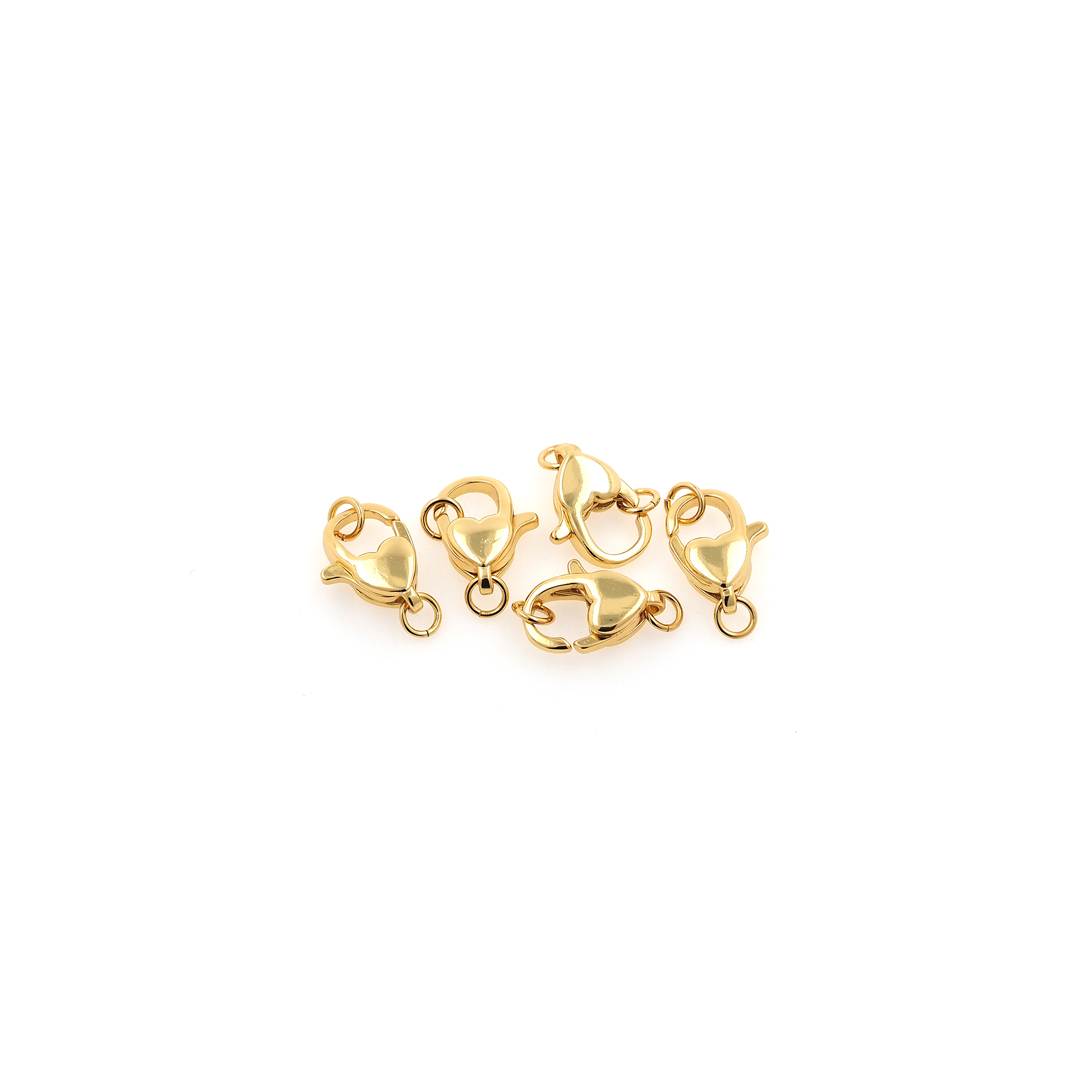18K Gold Filled Heart Lobster Clasp,Lobster Clasp Lock,Spring Buckle for DIY Jewelry Necklace Bracelet