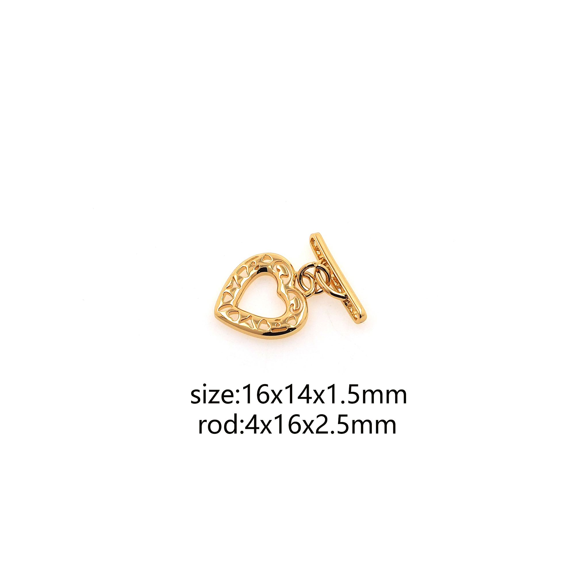 18K Gold Filled OT Clasp,Heart OT Clasp Bracelet Necklace for DIY Jewelry Finding Necklace Bracelet