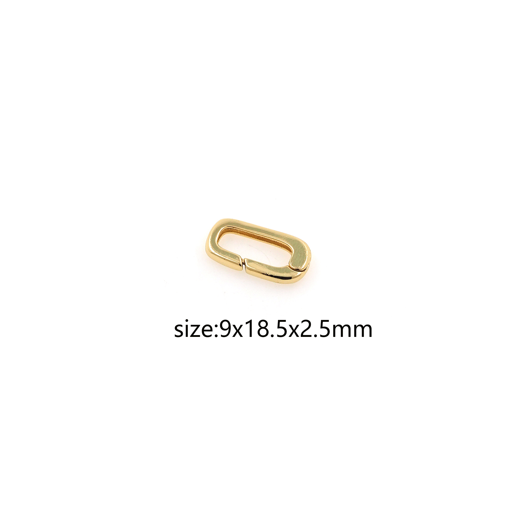 18K Gold Filled Oval Spring Clasp,Push Gate Buckle Bracelet Necklace for DIY Jewelry Finding Necklace Bracelet