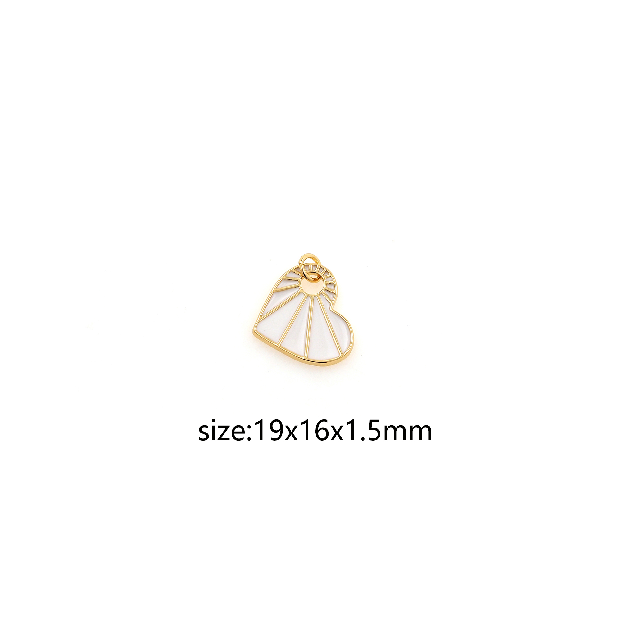 18K Gold Filled Heart Pendant,Love Charm,Enamel Heart Earrings Necklace for DIY Jewelry Making Supply