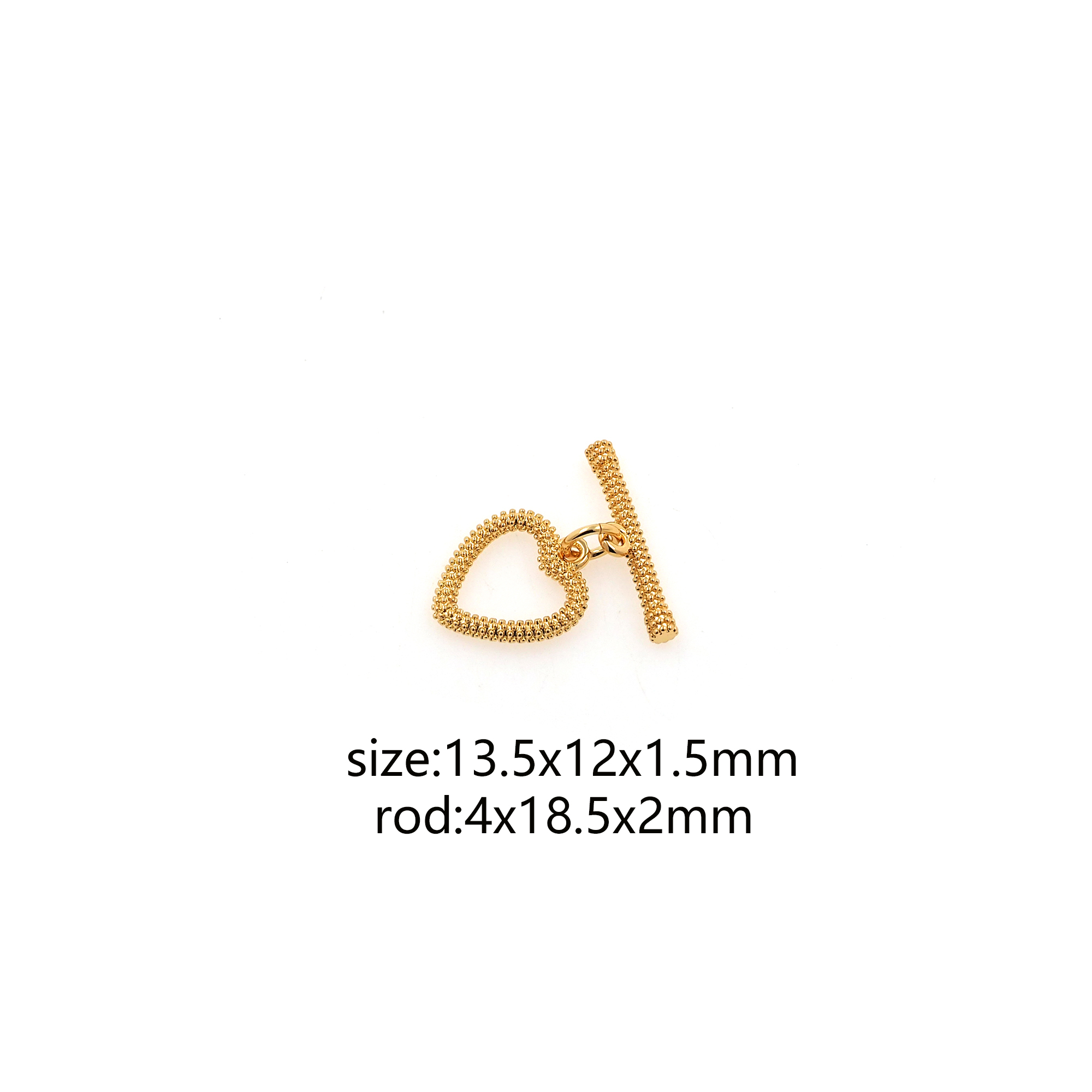 18K Gold Filled OT Clasp,Heart OT Clasp Bracelet Necklace for DIY Jewelry Finding Necklace Bracelet