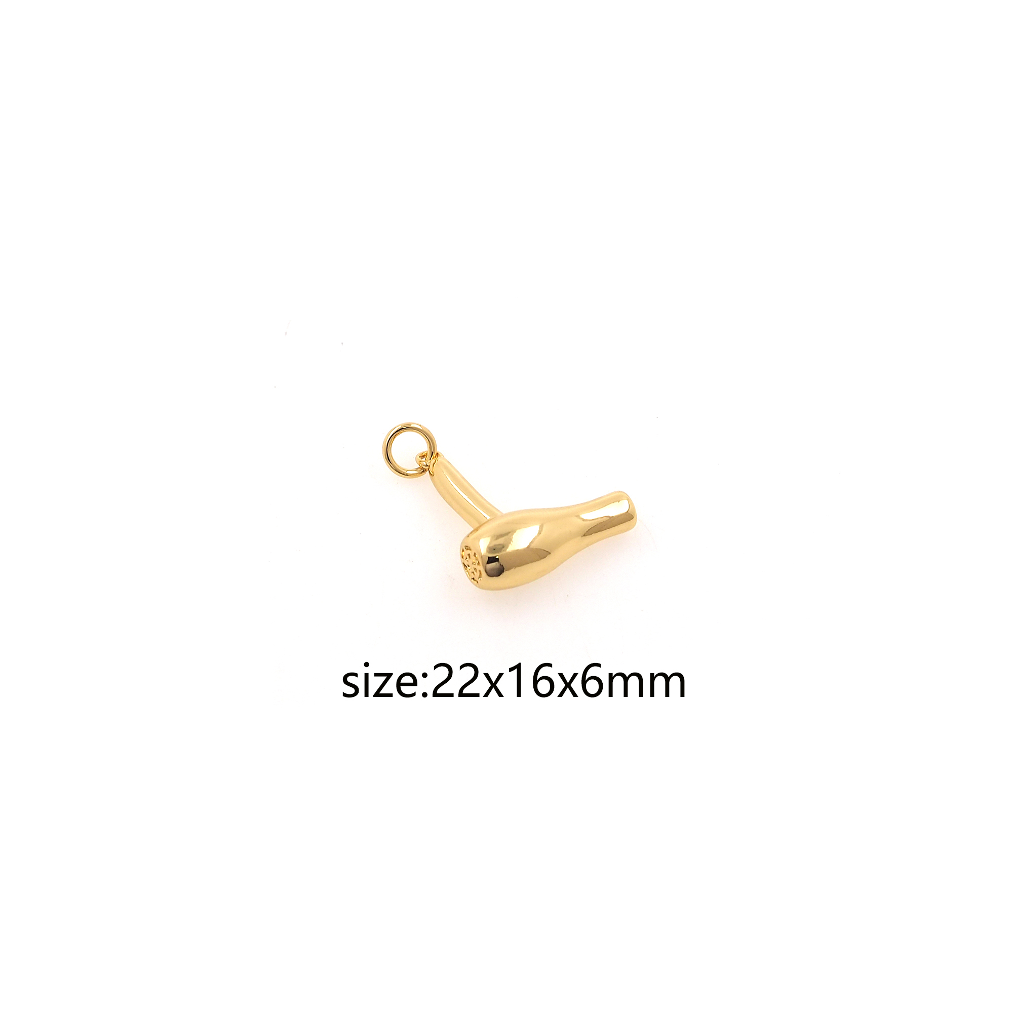 18K Gold Filled Hair Dryer Pendant,Dainty Hair Dryer Charm Earrings Necklace for DIY Jewelry Making Supply