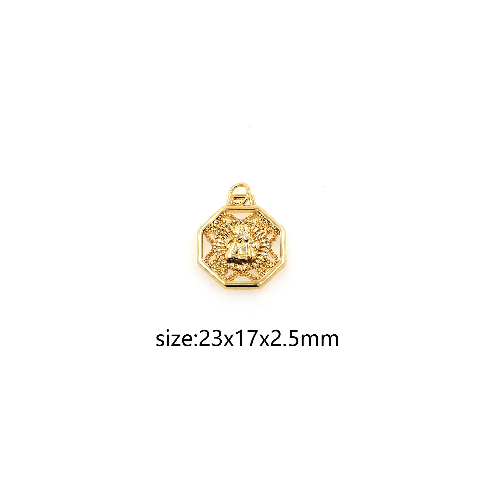 18K Gold Filled Angel Pendant,Dainty Angel Charm Earrings Necklace for DIY Jewelry Making Supply