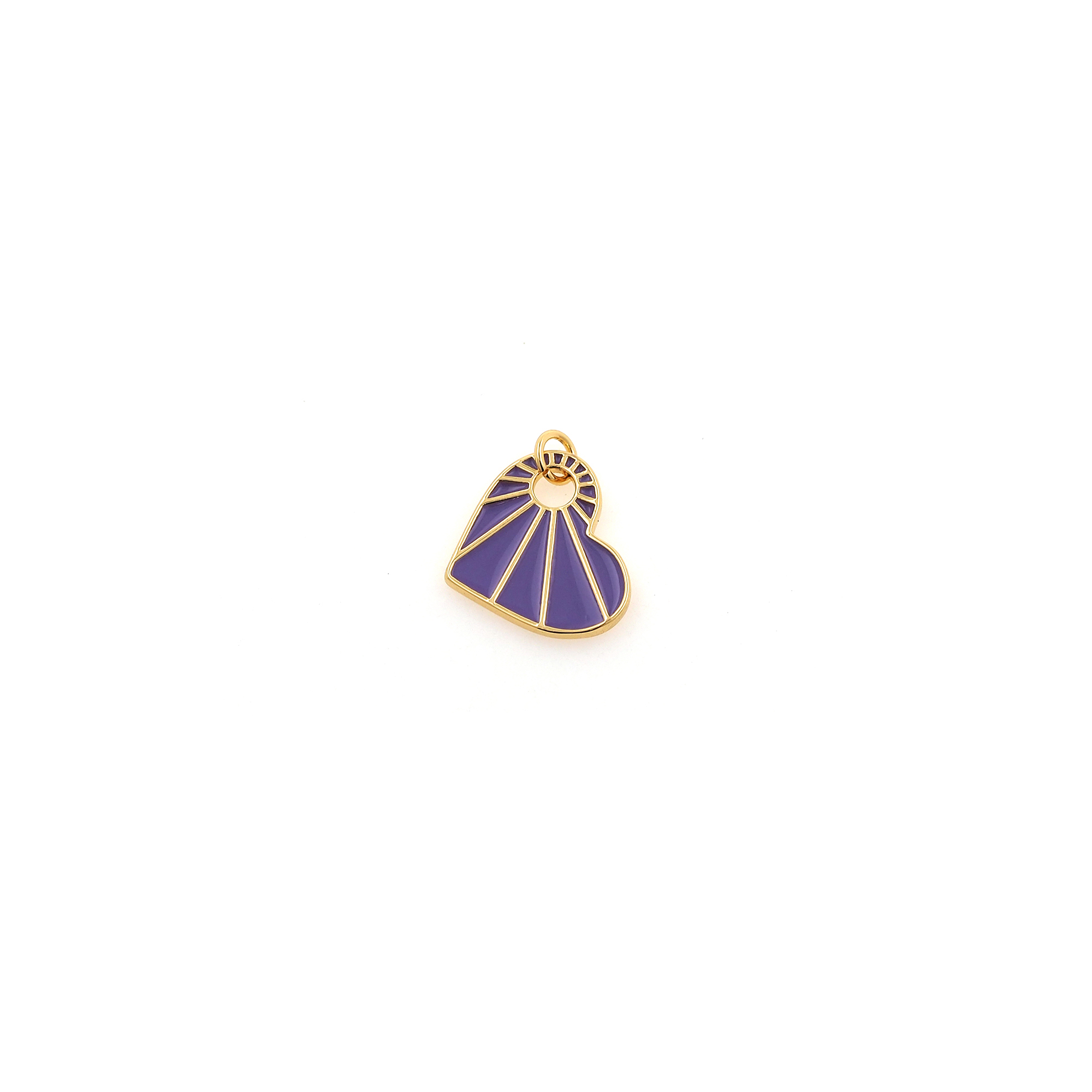 18K Gold Filled Heart Pendant,Love Charm,Enamel Heart Earrings Necklace for DIY Jewelry Making Supply