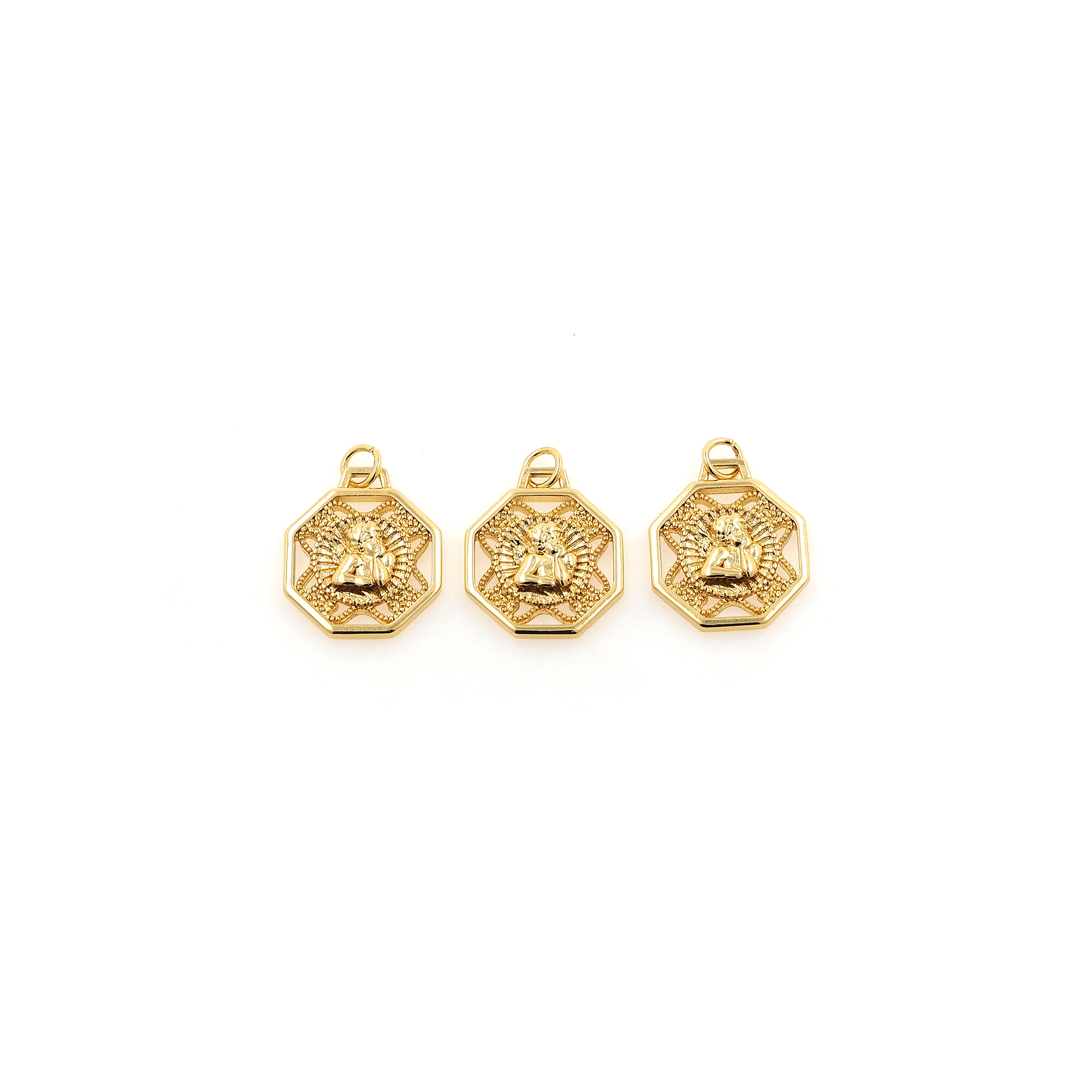 18K Gold Filled Angel Pendant,Dainty Angel Charm Earrings Necklace for DIY Jewelry Making Supply