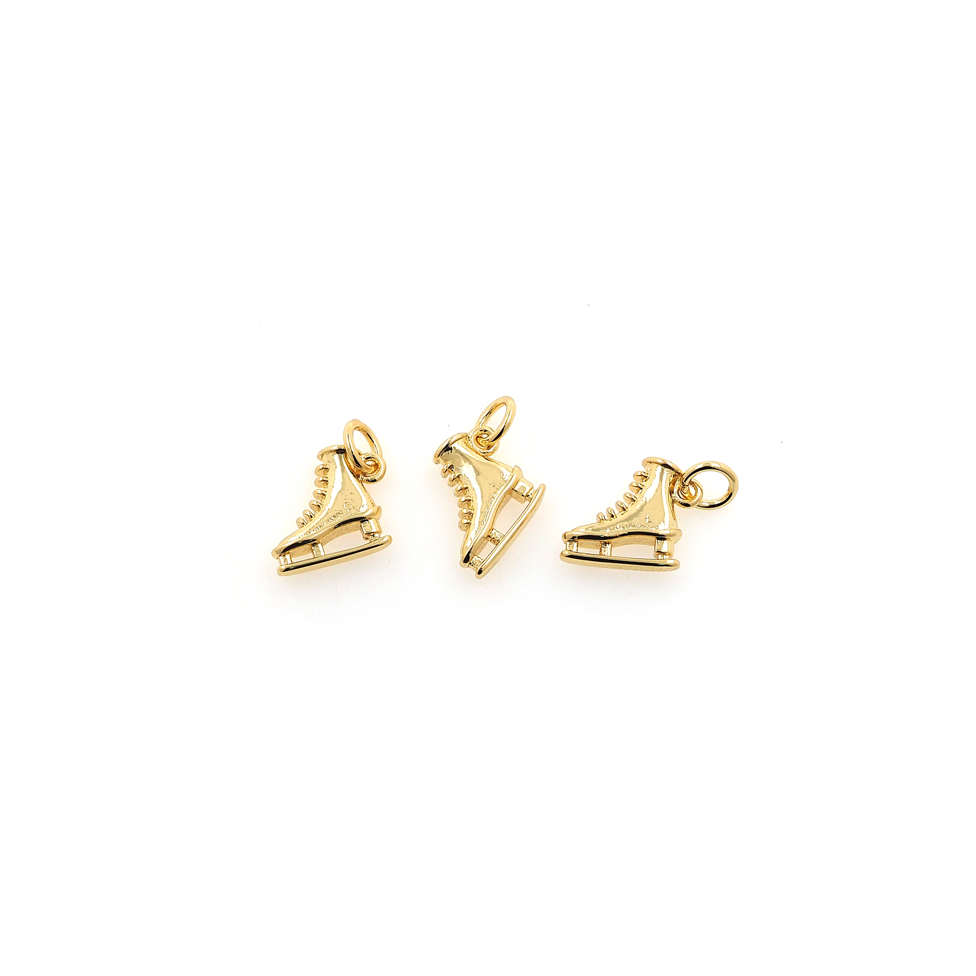 18K Gold Filled Skates Pendant,Skates Charm Earrings Necklace for DIY Jewelry Making Supply