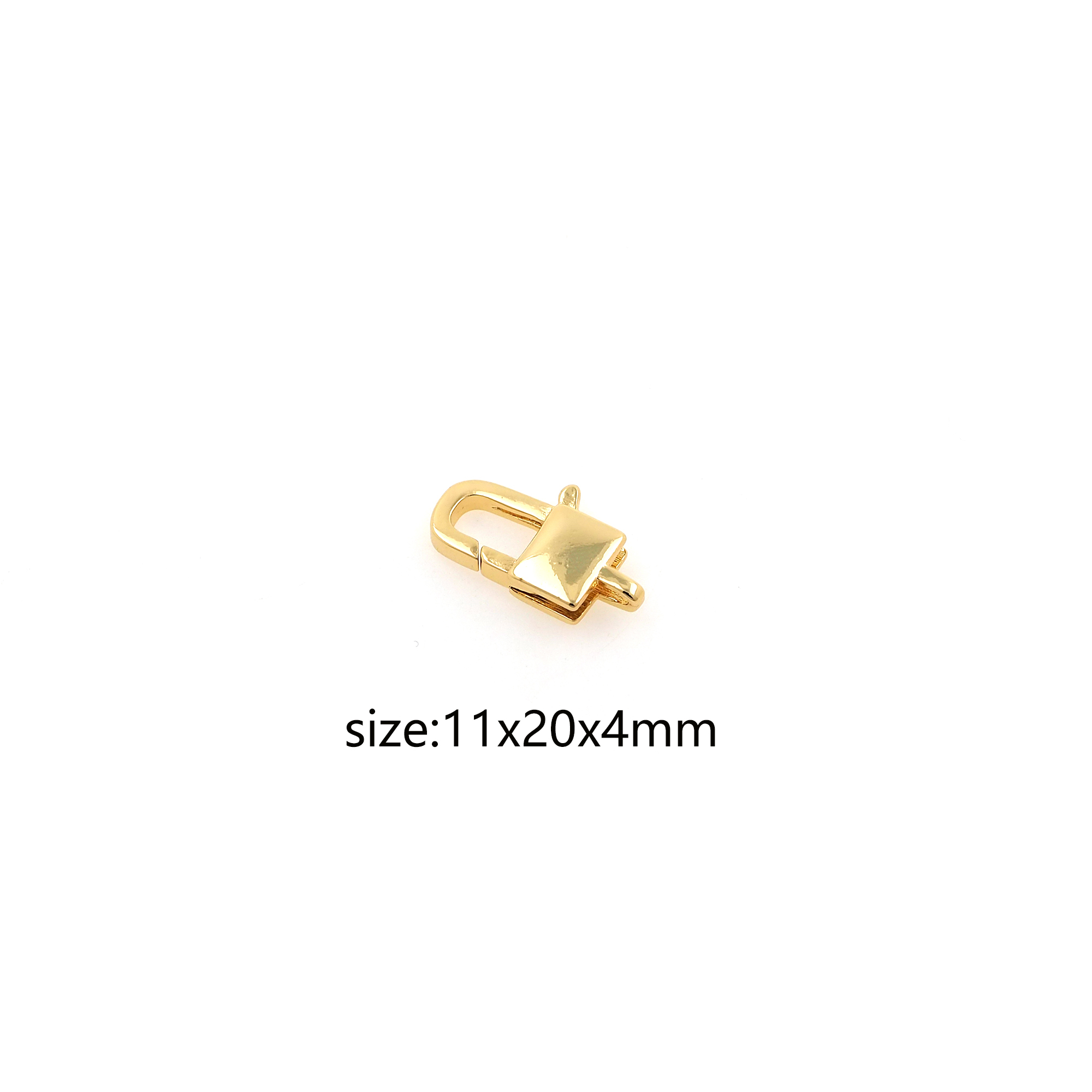 18K Gold Filled Rectangle Lobster Clasp,Lobster Clasp Lock,Spring Buckle for DIY Jewelry Necklace Bracelet