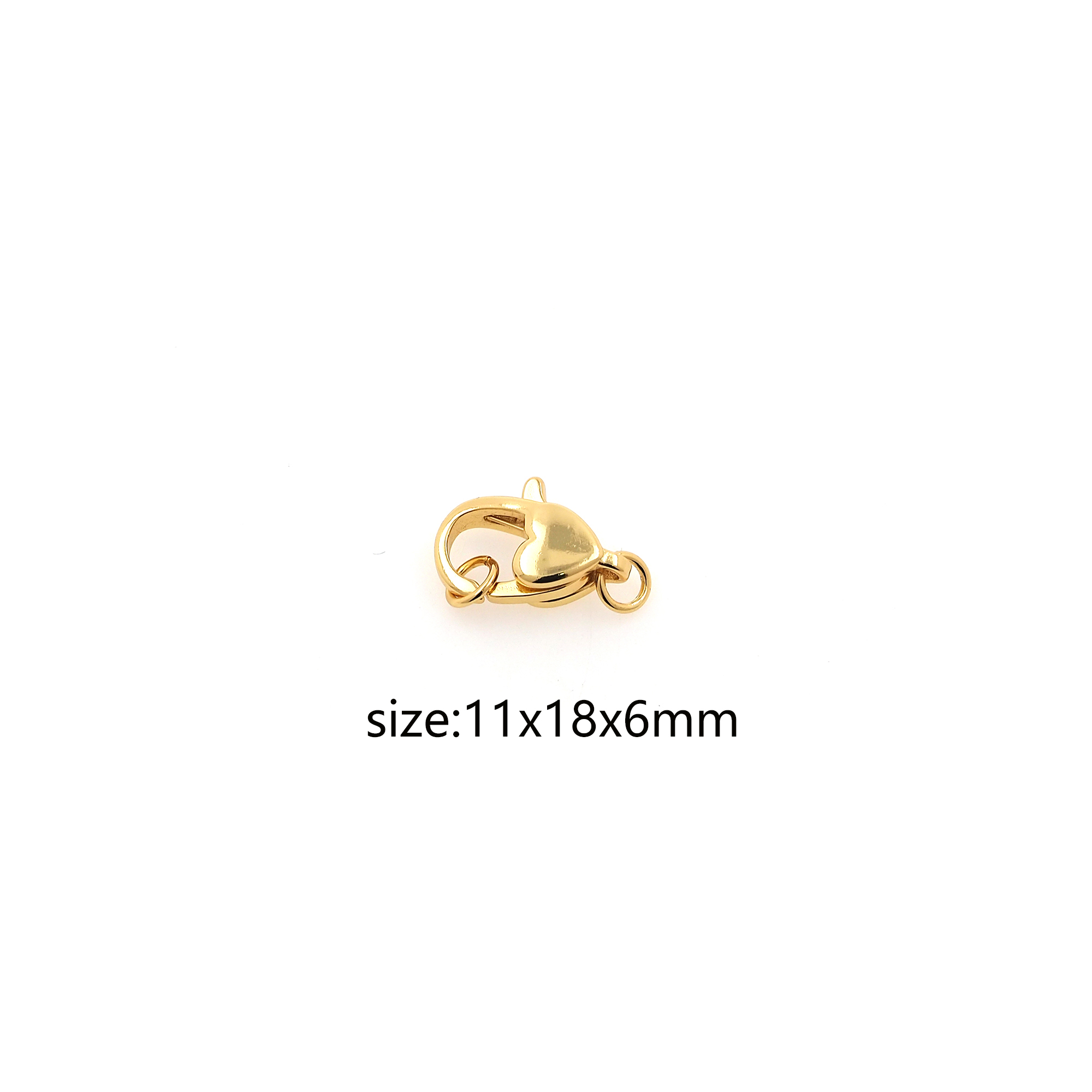 18K Gold Filled Heart Lobster Clasp,Lobster Clasp Lock,Spring Buckle for DIY Jewelry Necklace Bracelet