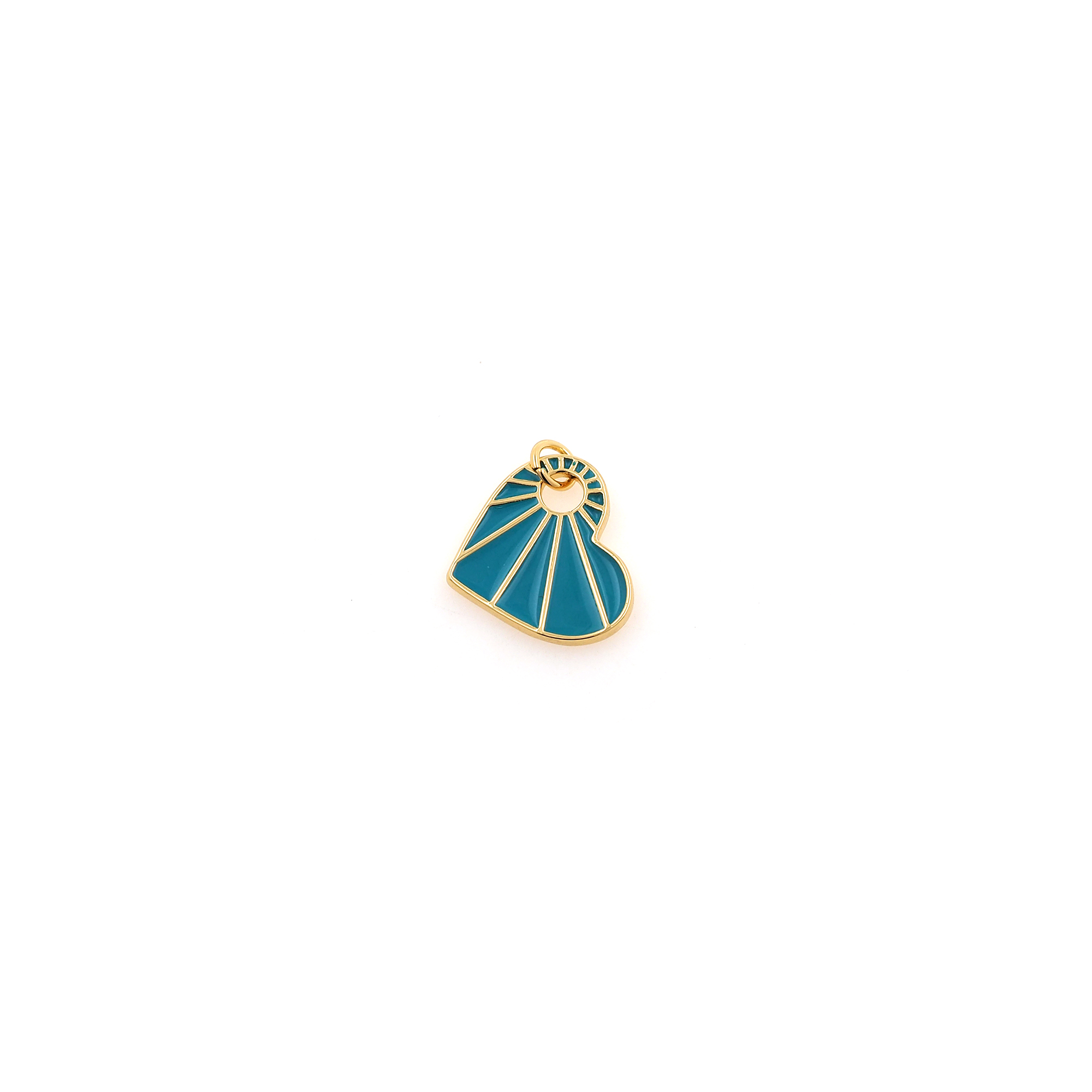 18K Gold Filled Heart Pendant,Love Charm,Enamel Heart Earrings Necklace for DIY Jewelry Making Supply