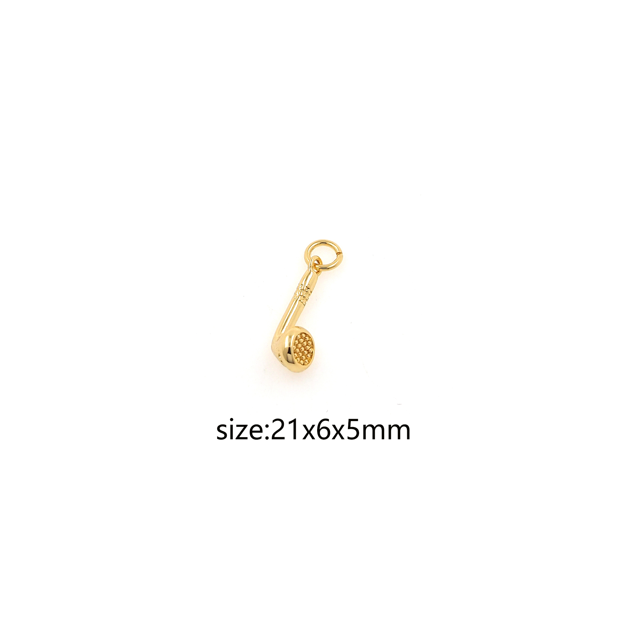 18K Gold Filled Headphone Pendant,Dainty Headphone Charm Earrings Necklace for DIY Jewelry Making Supply