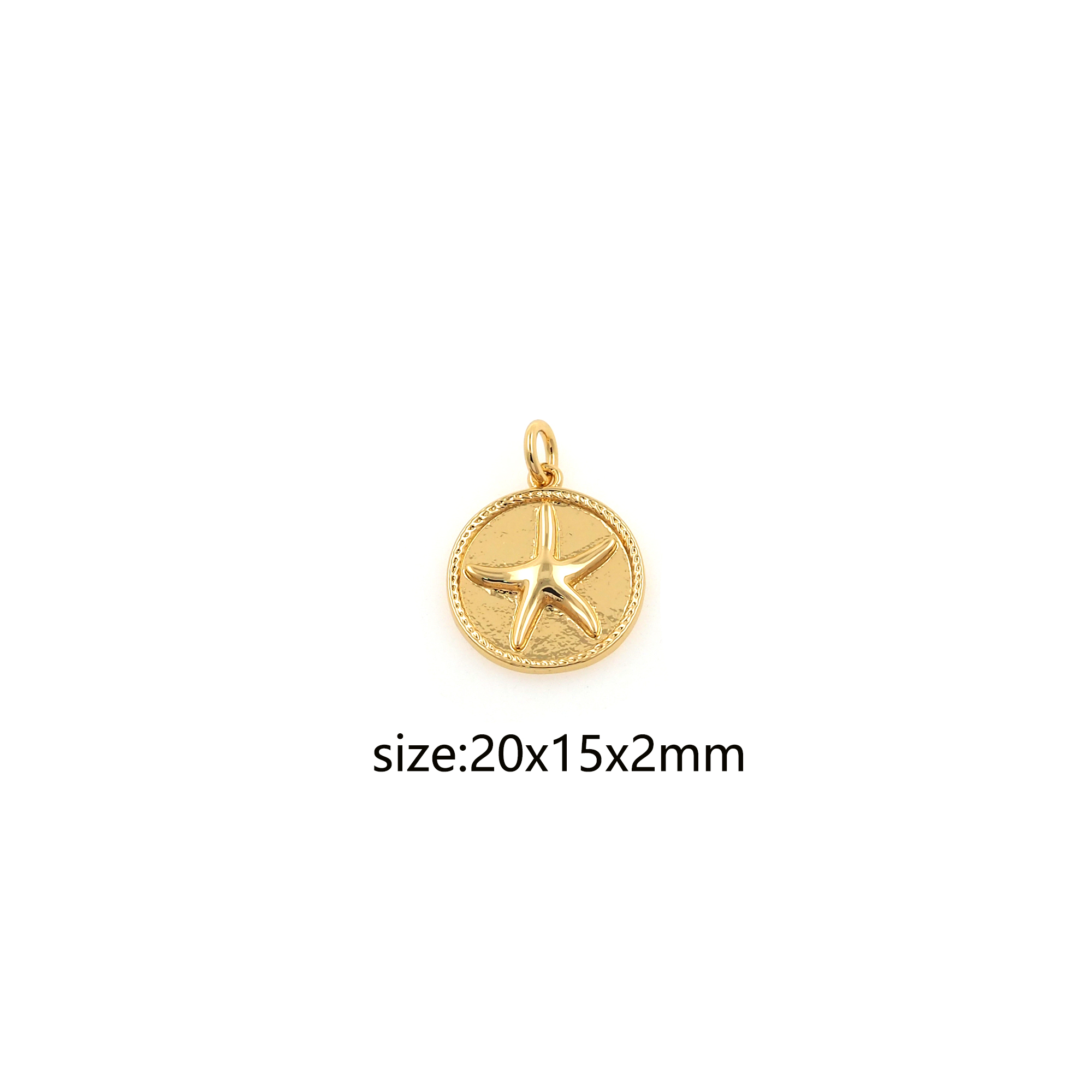 18K Gold Filled Starfish Pendant,Ocean Starfish Charm Earrings Necklace for DIY Jewelry Making Supply