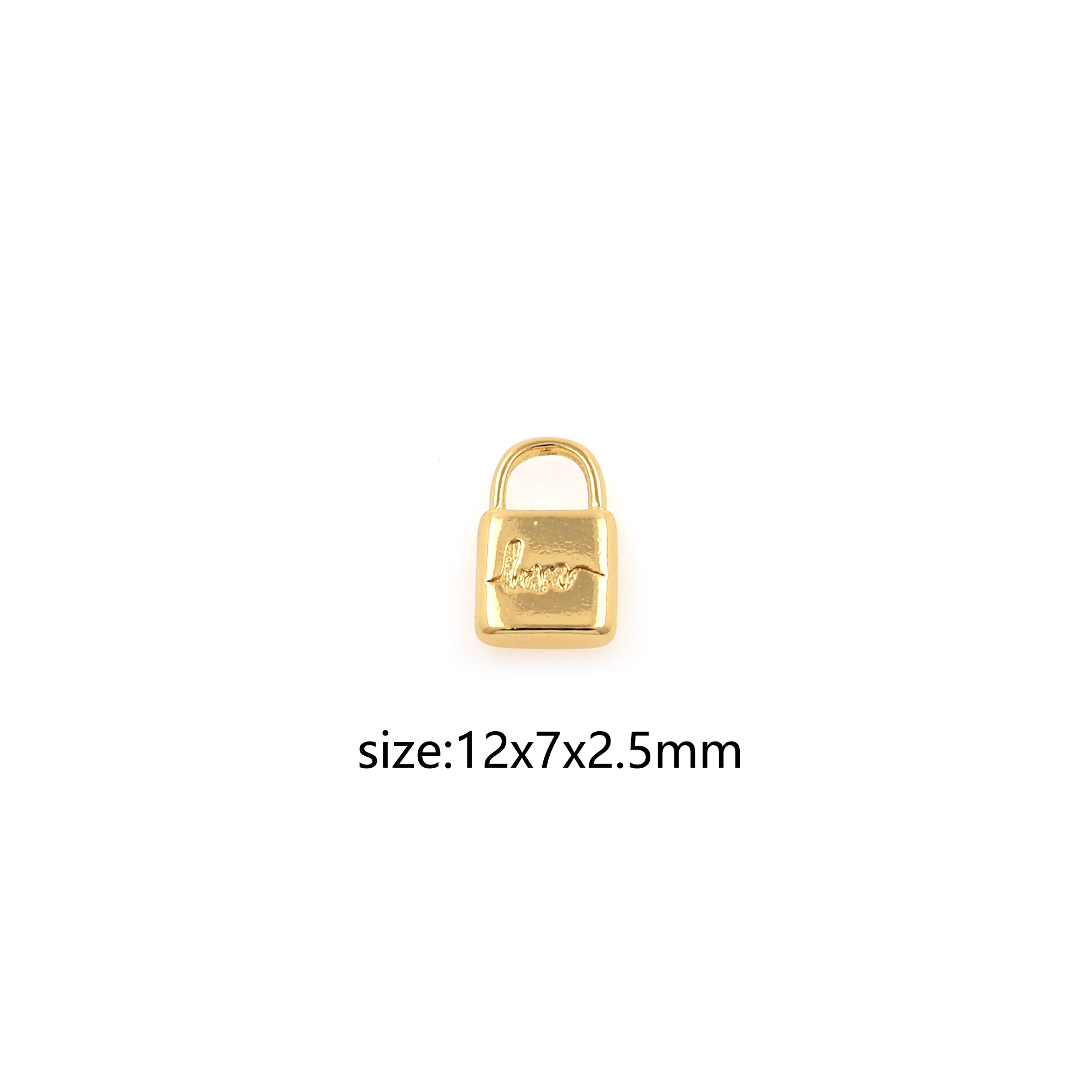 18K Gold Filled Lock Pendant,Dainty Lock Charm Earrings Necklace for DIY Jewelry Making Supply