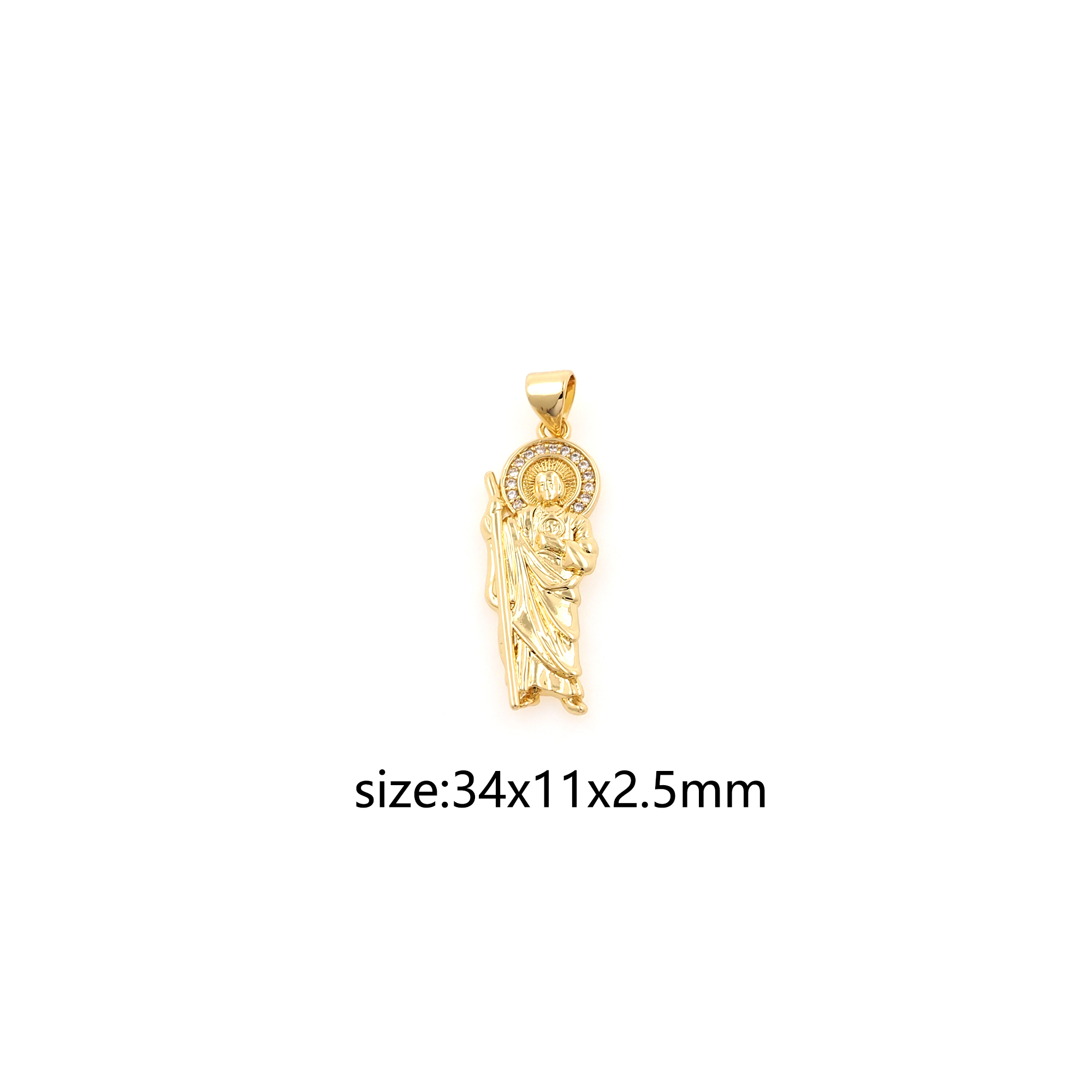 18K Gold Filled Buddha Pendant,CZ Micor Pave Buddha Charm Earrings Necklace for DIY Jewelry Making Supply