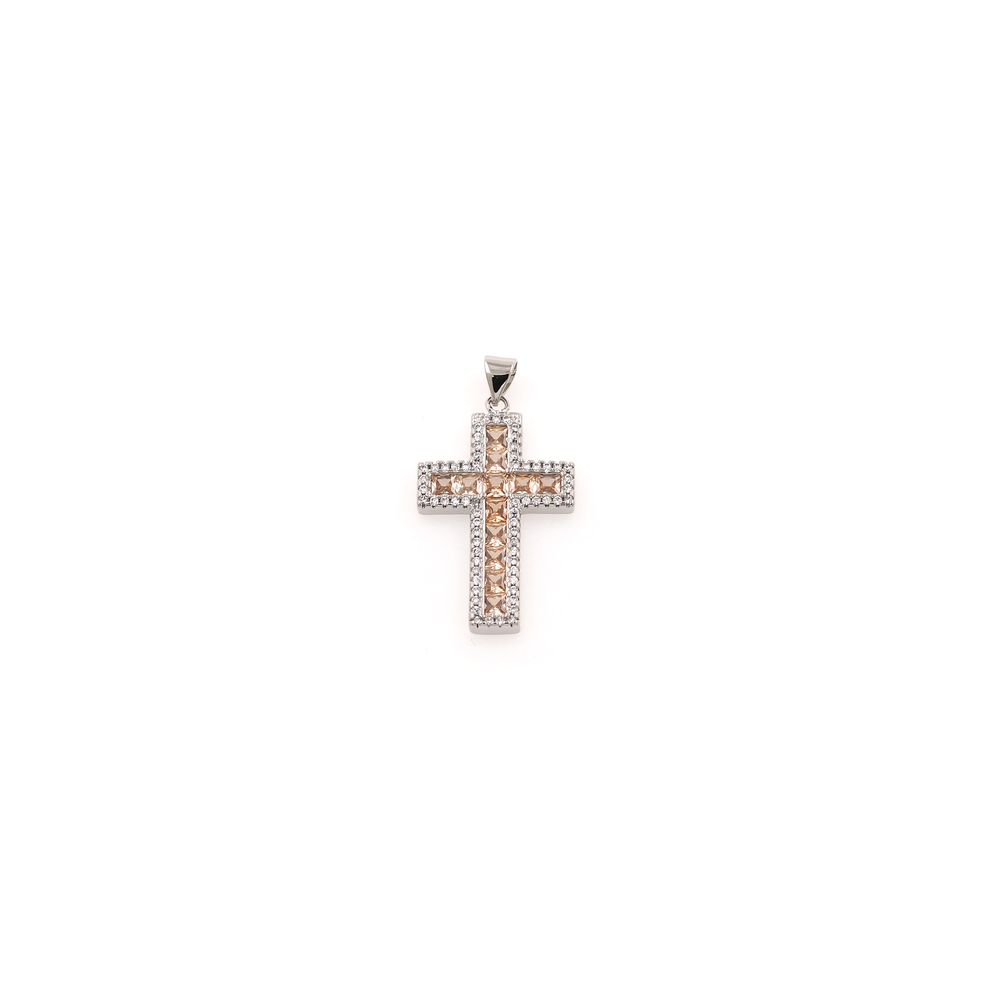 CZ Micro Pave Cross Pendant,18K Gold Filled Cross Charm Earrings Necklace for DIY Jewelry Making Supply