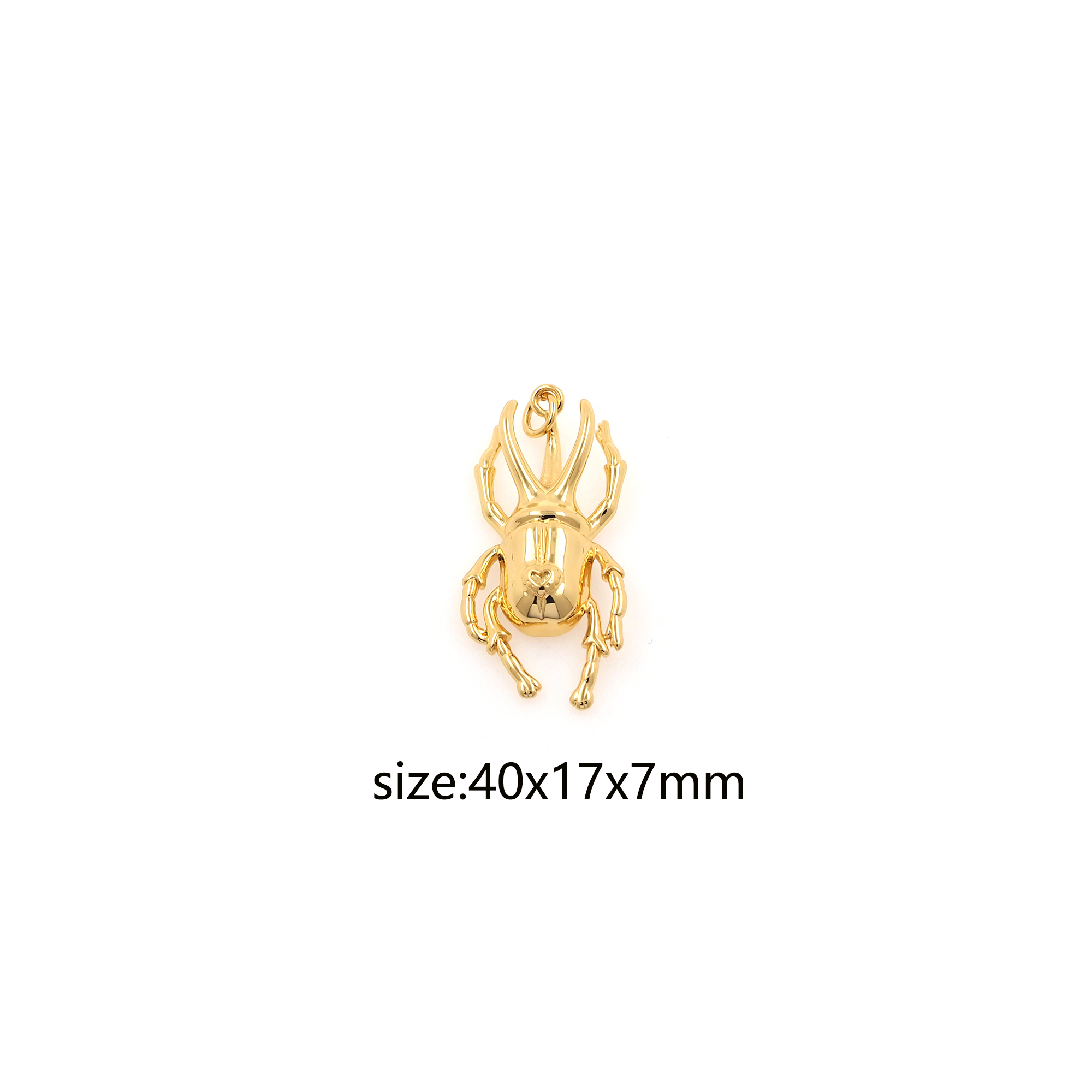 18K Gold Filled Beetle Pendant,Insect Charm Earrings Necklace for DIY Jewelry Making Supply