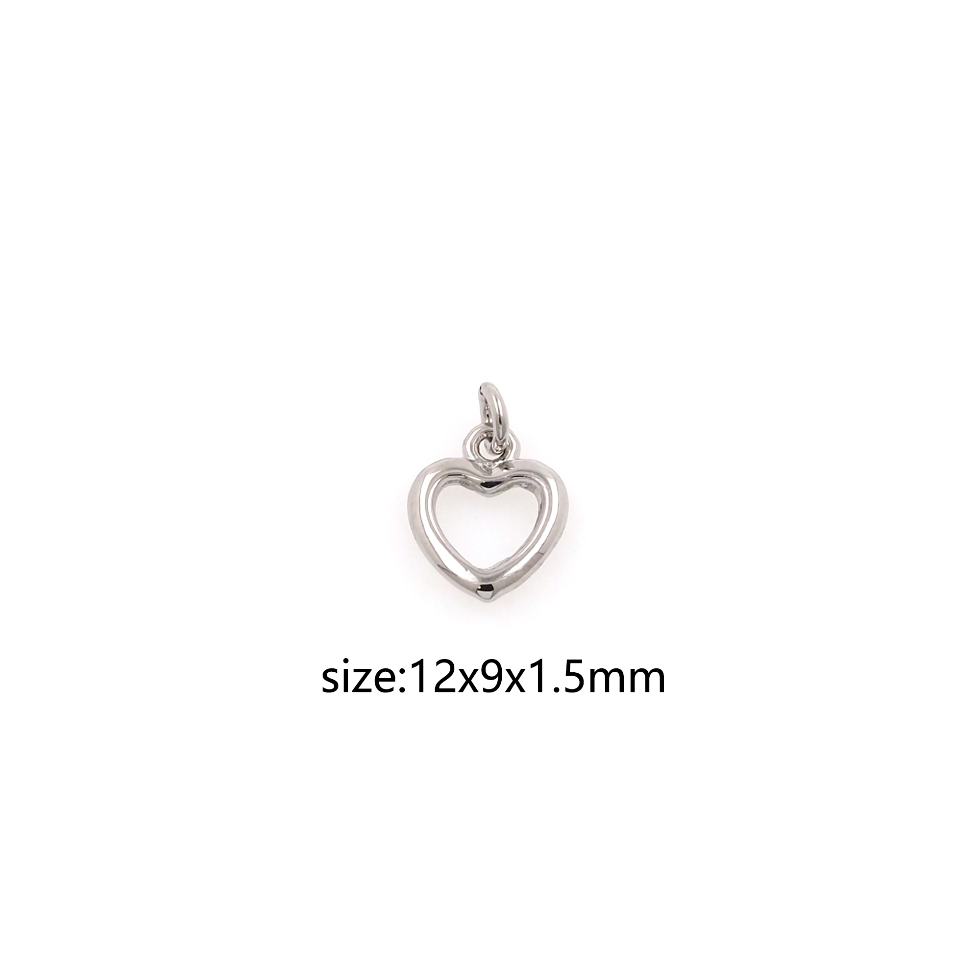 Silver Heart Pendant,Dainty Heart Charm Earrings Necklace for DIY Jewelry Making Supply