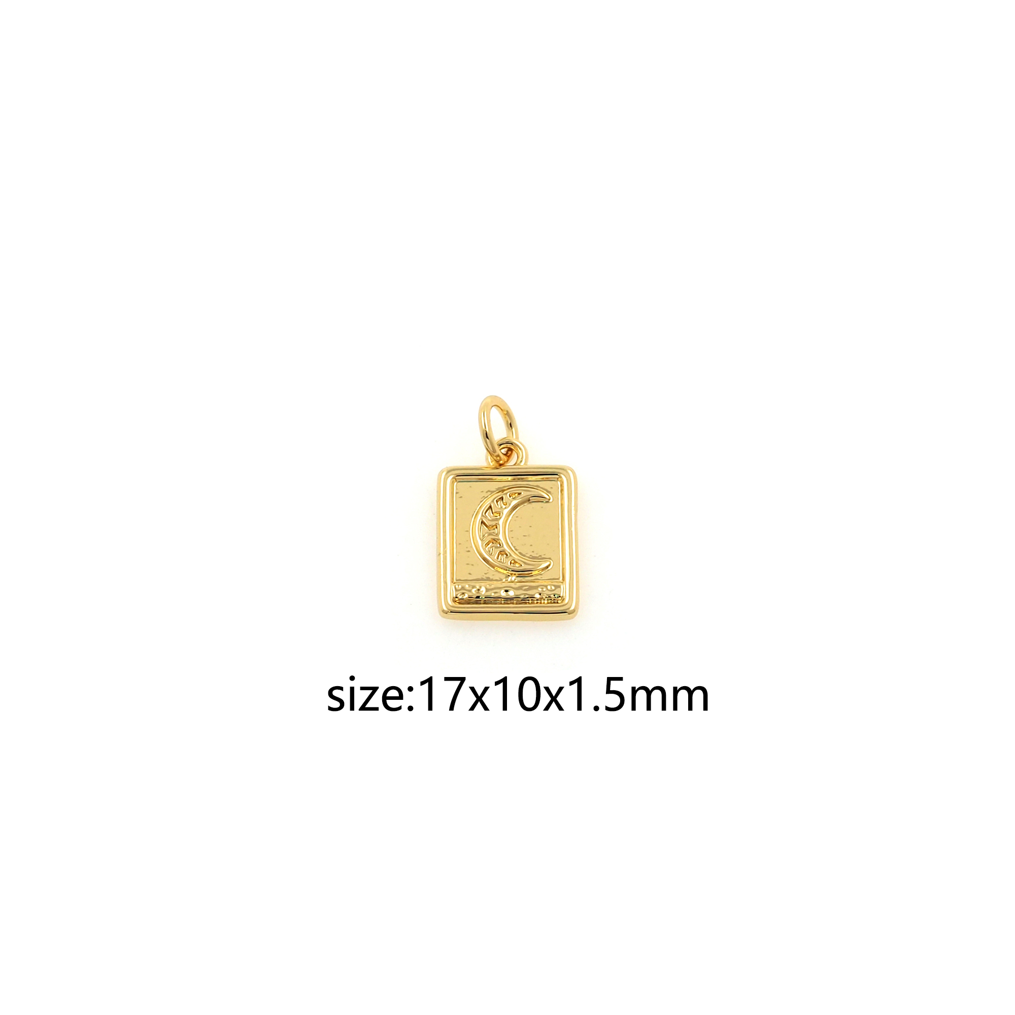 18K Gold Filled Moon Pendant,Celestial Charm Earrings Necklace for DIY Jewelry Making Supply