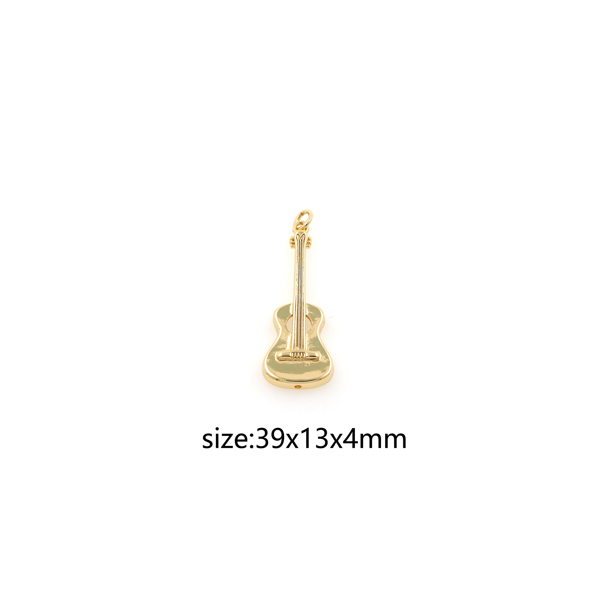 18K Gold Filled Violin Pendant,Dainty Musical Instrument Charm Earrings Necklace for DIY Jewelry Making Supply