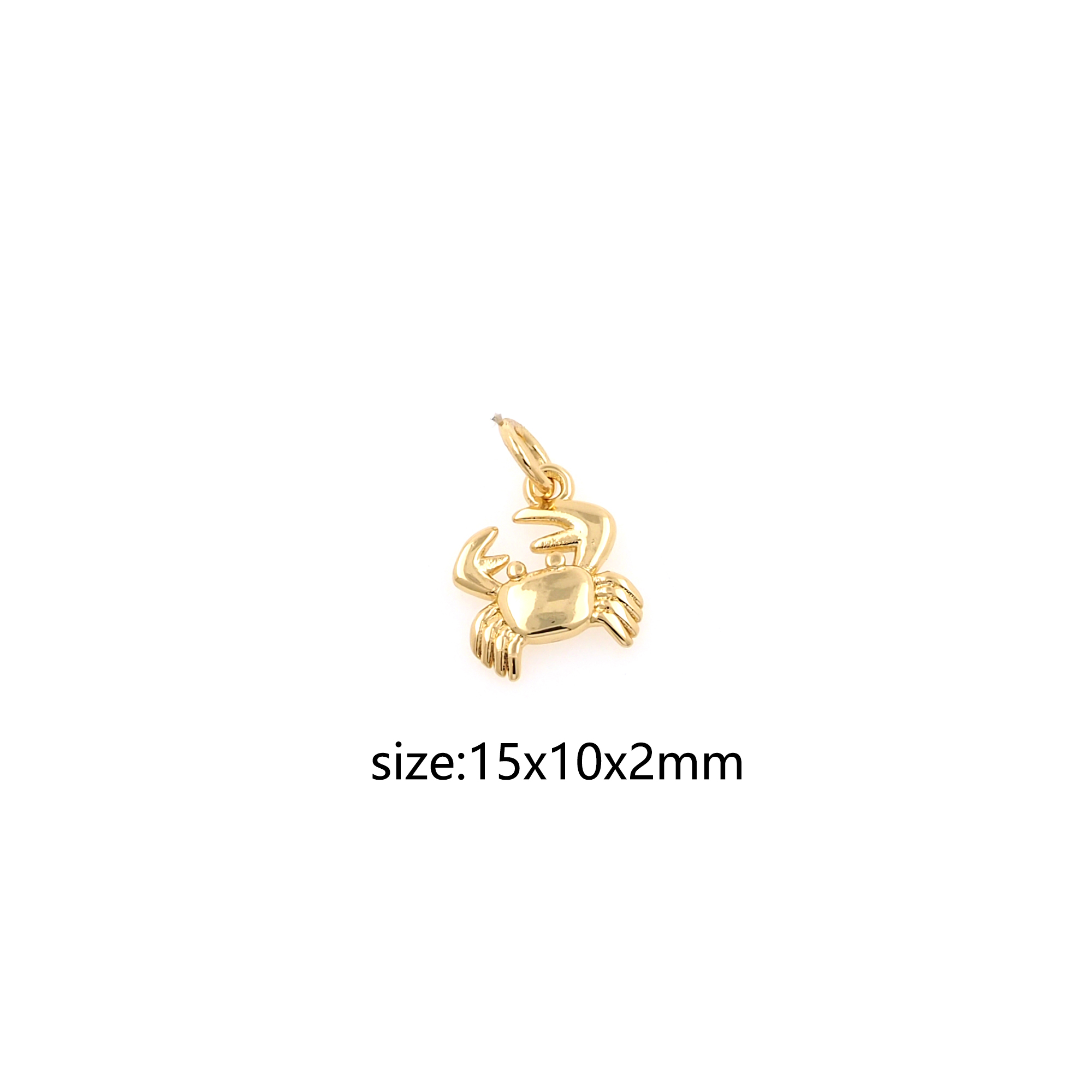 18K Gold Filled Cancer Pendant,Zodiac Charm Earrings Necklace for DIY Jewelry Making Supply