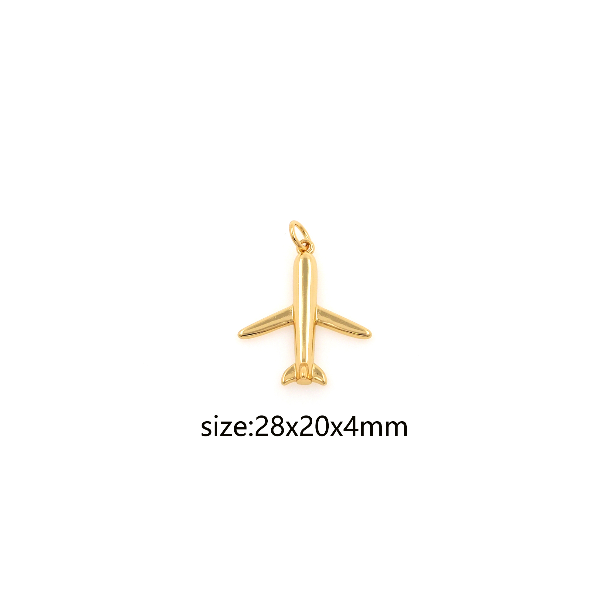 18K Gold Filled Airplane Pendant,Dainty Airplane Charm Earrings Necklace for DIY Jewelry Making Supply