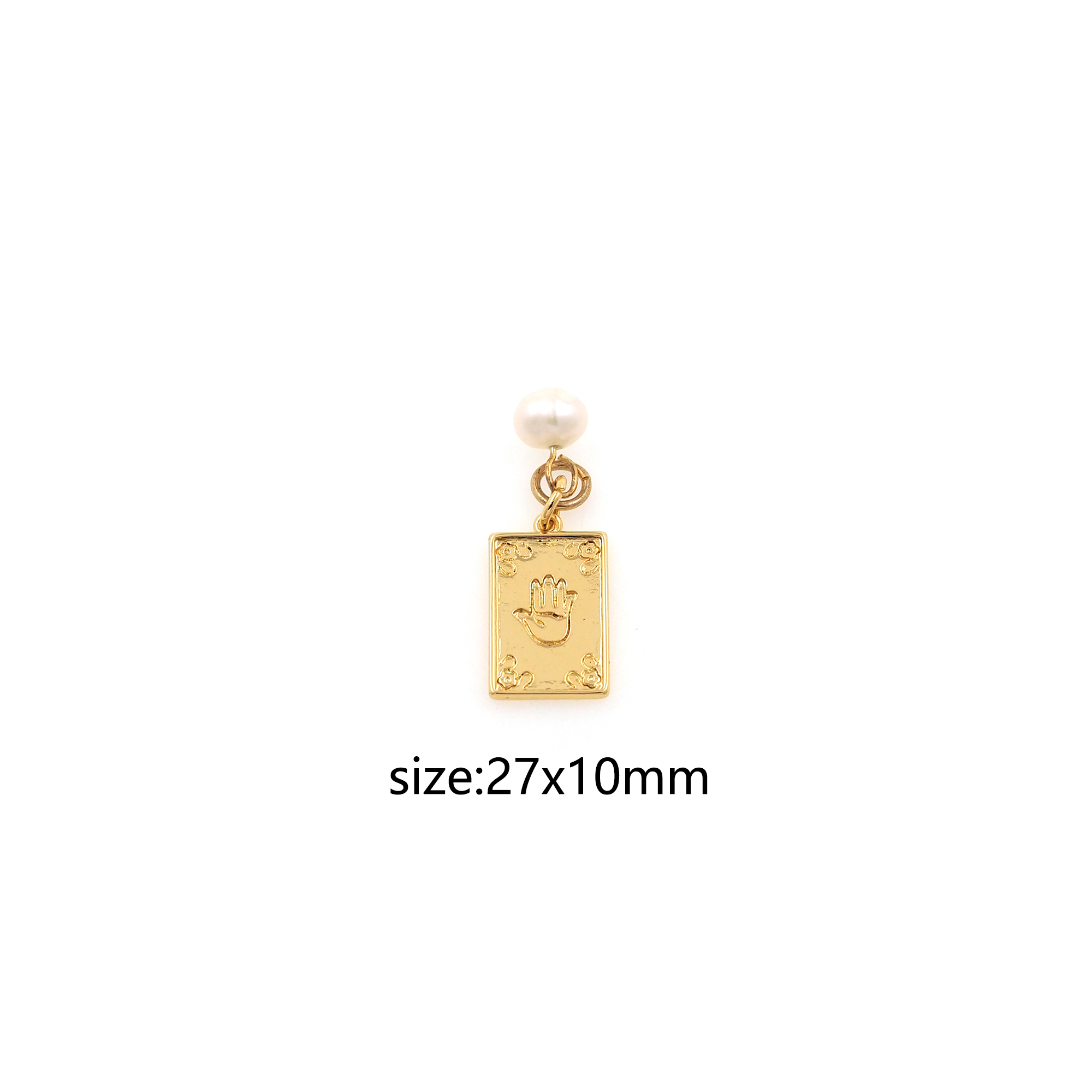 18K Gold Filled Hand Pendant,Dainty Hand Charm Earrings Necklace for DIY Jewelry Making Supply