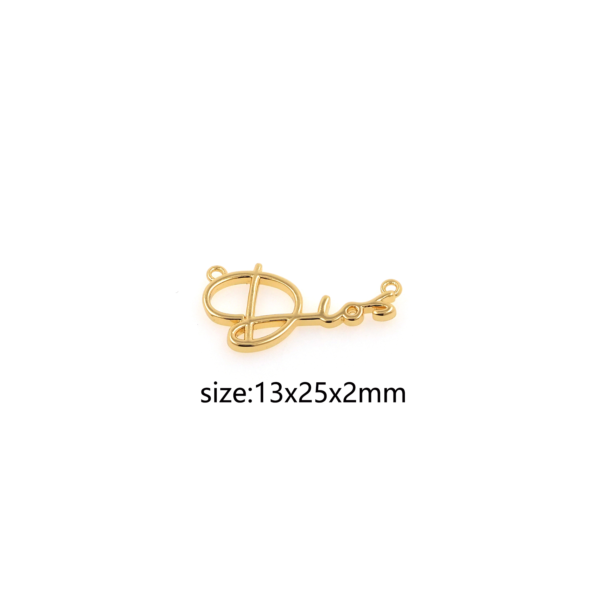 18K Gold Filled Nameplate Pendant,Dainty Nameplate Charm Earrings Necklace for DIY Jewelry Making Supply