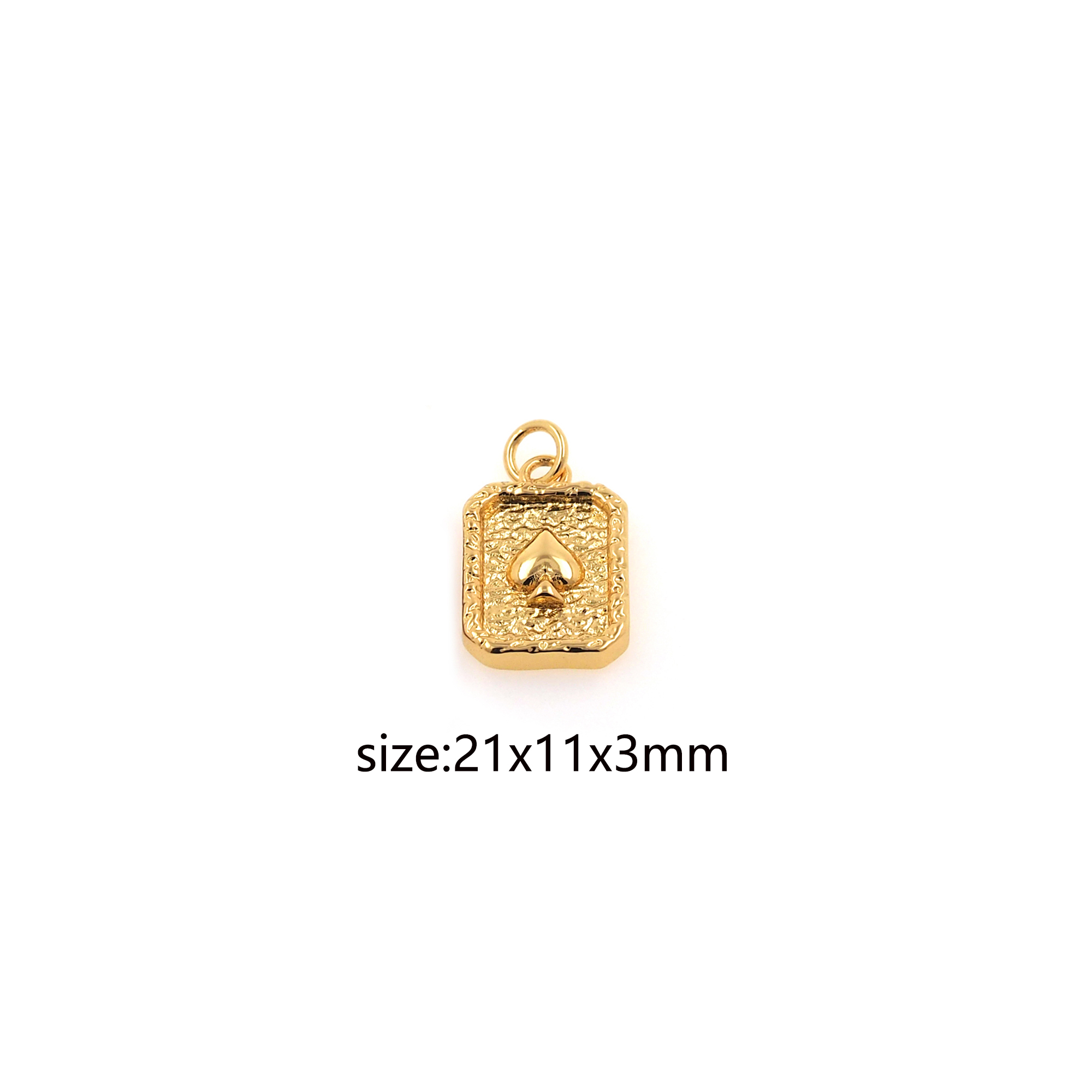 18K Gold Filled Spade Pendant,Dainty Spade Charm Earrings Necklace for DIY Jewelry Making Supply