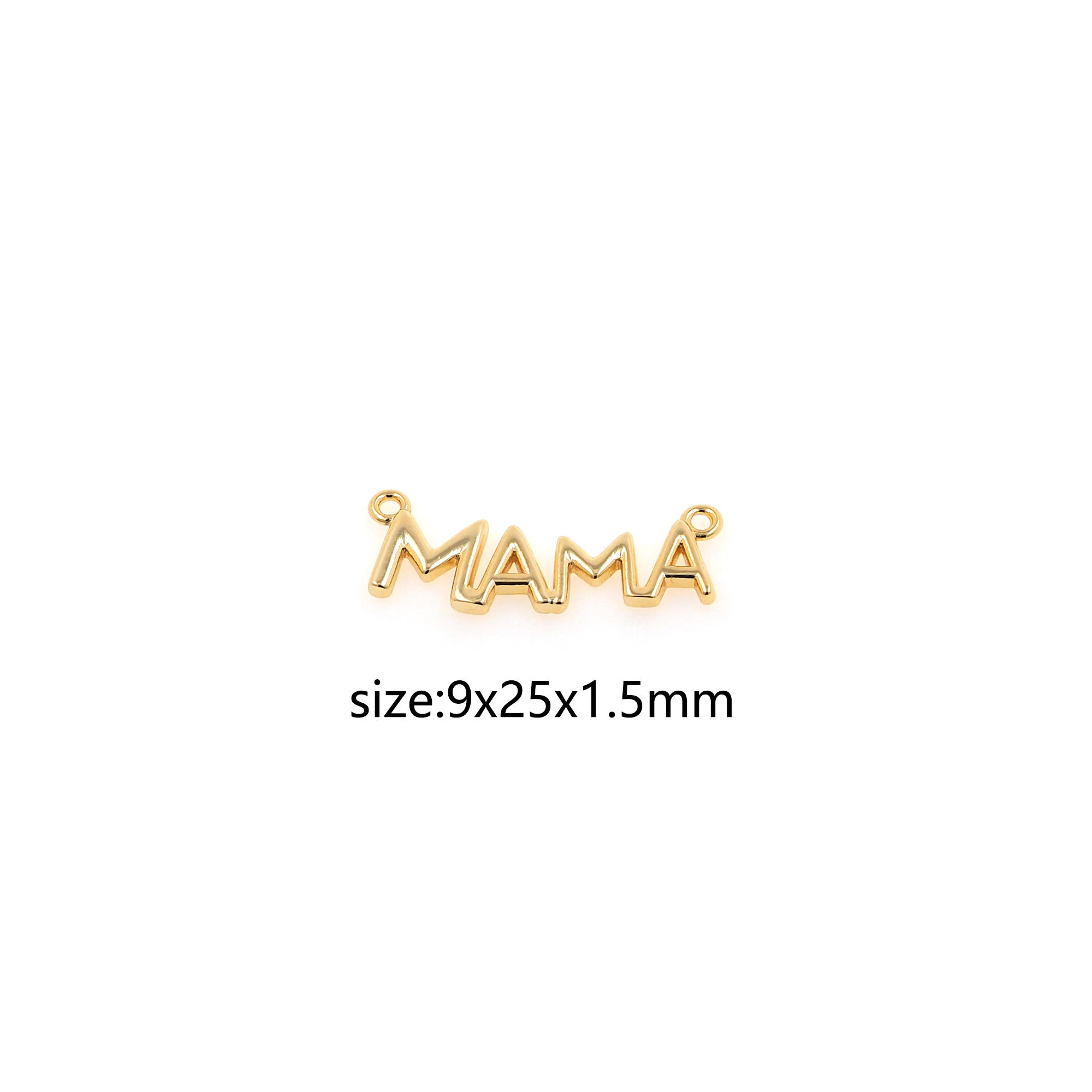 18K Gold Filled Mama Pendant,Dainty Mama Charm Earrings Necklace for DIY Jewelry Making Supply