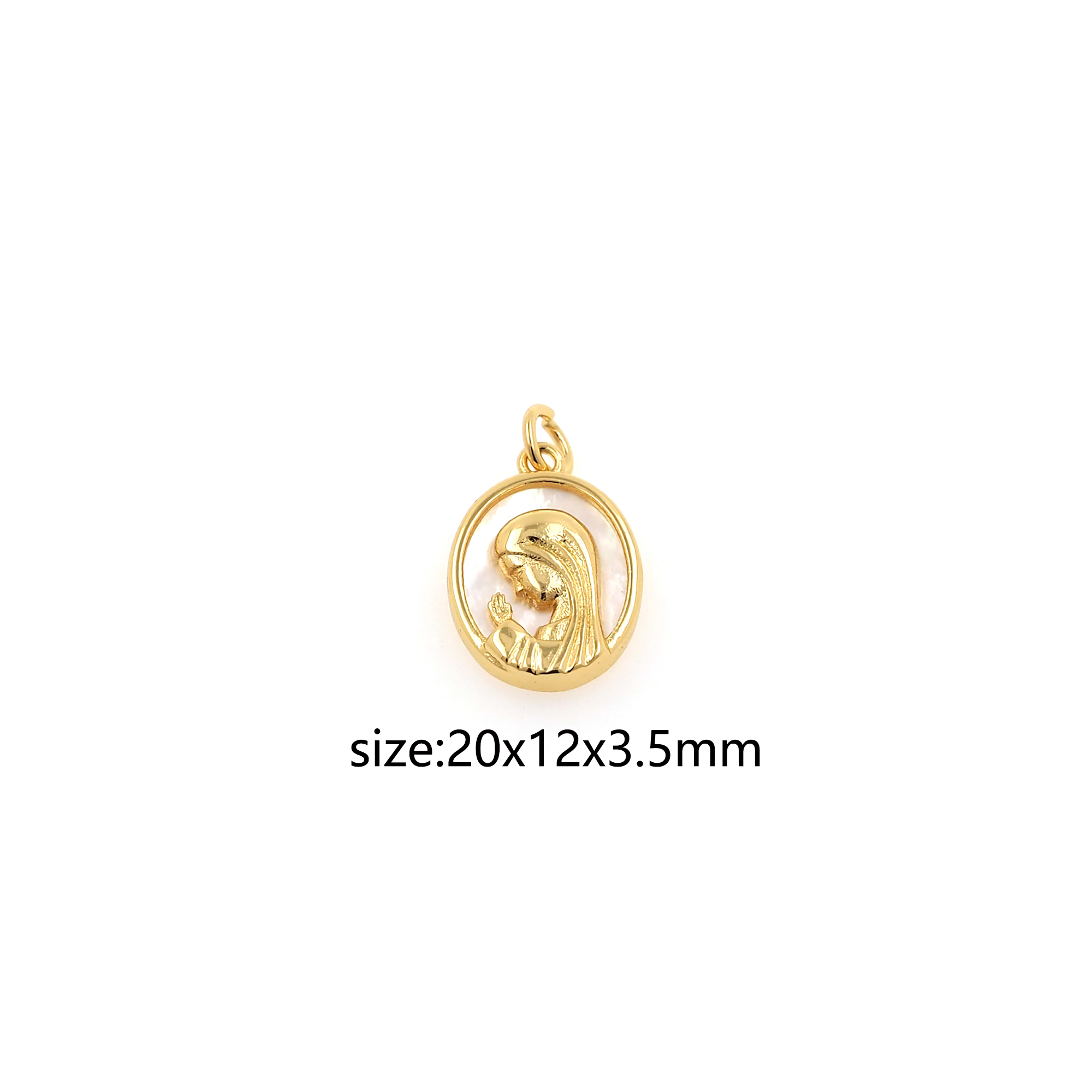 18K Gold Filled Virgin Mary Pendant,Religious Chamr Earrings Necklace for DIY Jewelry Making Supply