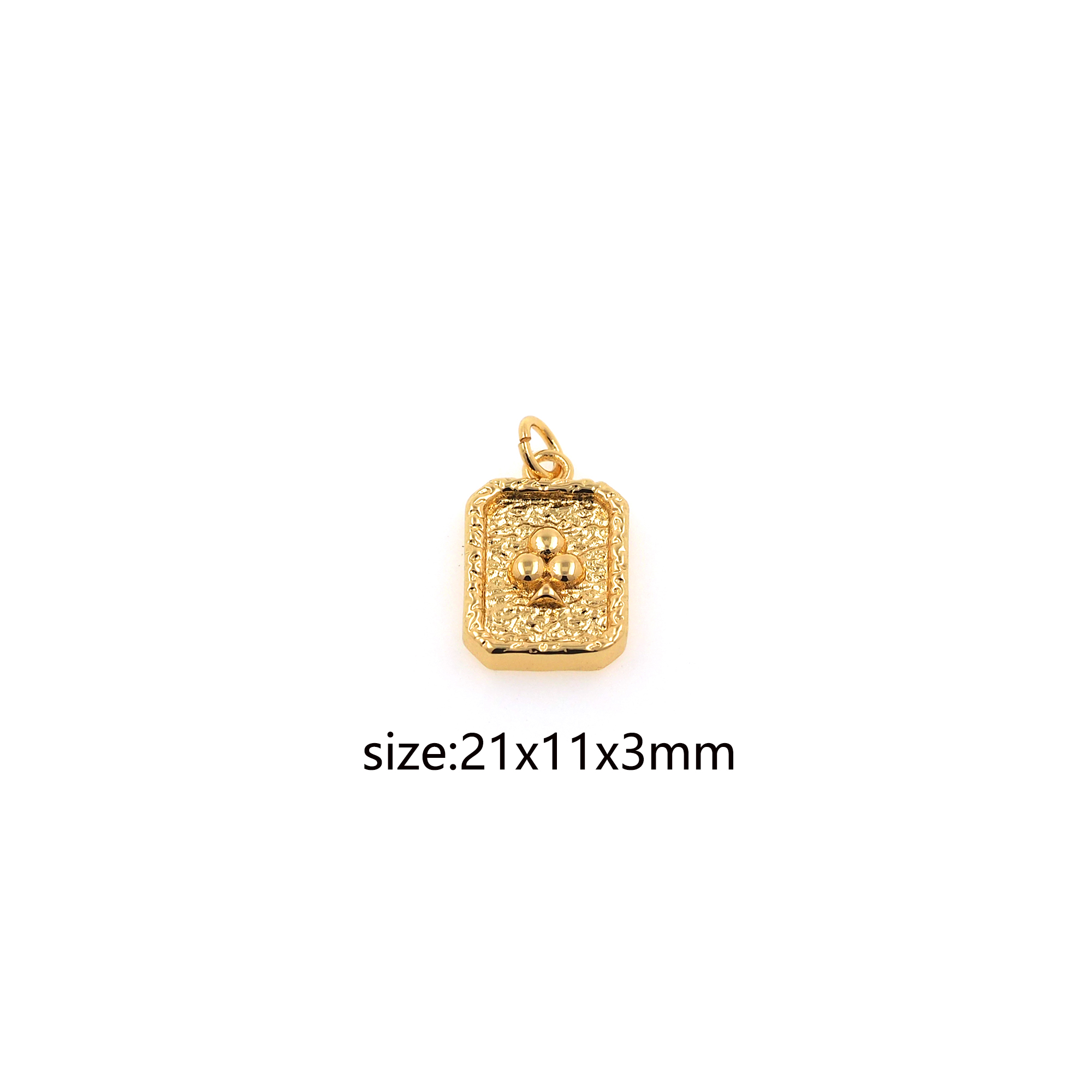 18K Gold Filled Club Pendant,Poker Charm,Dainty Club Earrings Necklace for DIY Jewelry Making Supply