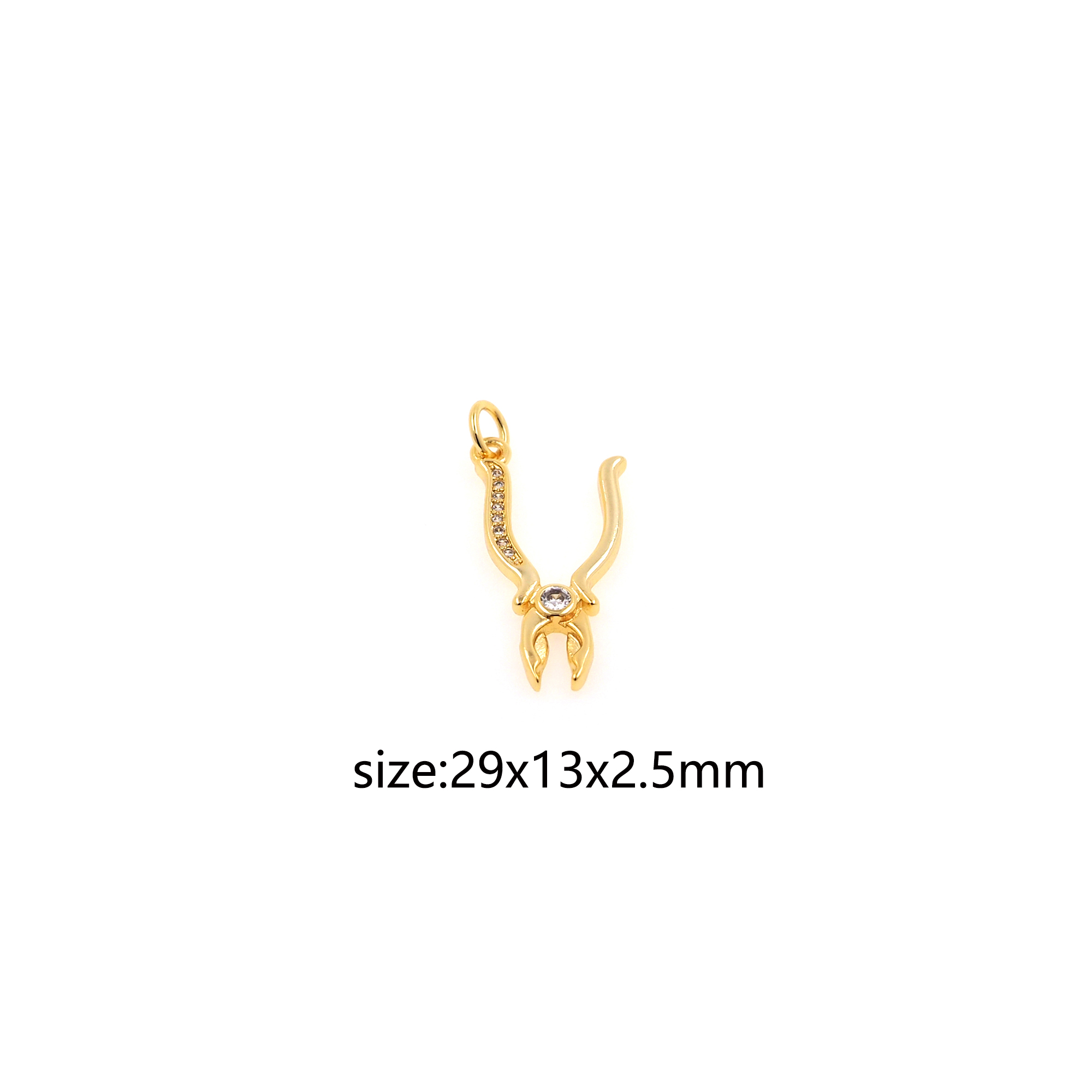 18K Gold Filled Pliers Pendant,CZ Micro Pave Pliers Chamr Earrings Necklace for DIY Jewelry Making Supply