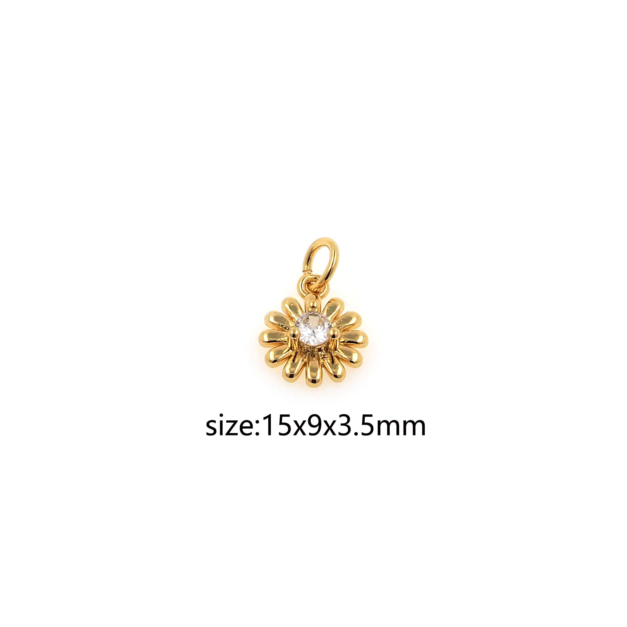 18K Gold Filled Daisy Pendant,Dainty Daisy Charm Earrings Necklace for DIY Jewelry Making Supply