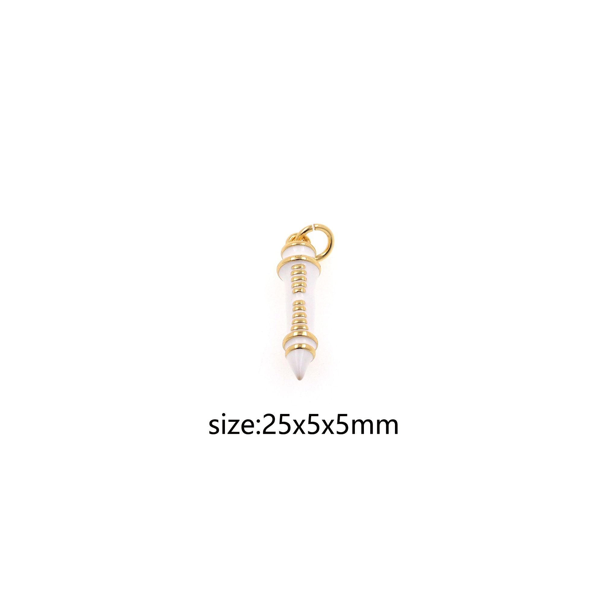 18K Gold Filled Pen Pendant,Enamel Pen Chamr Earrings Necklace for DIY Jewelry Making Supply