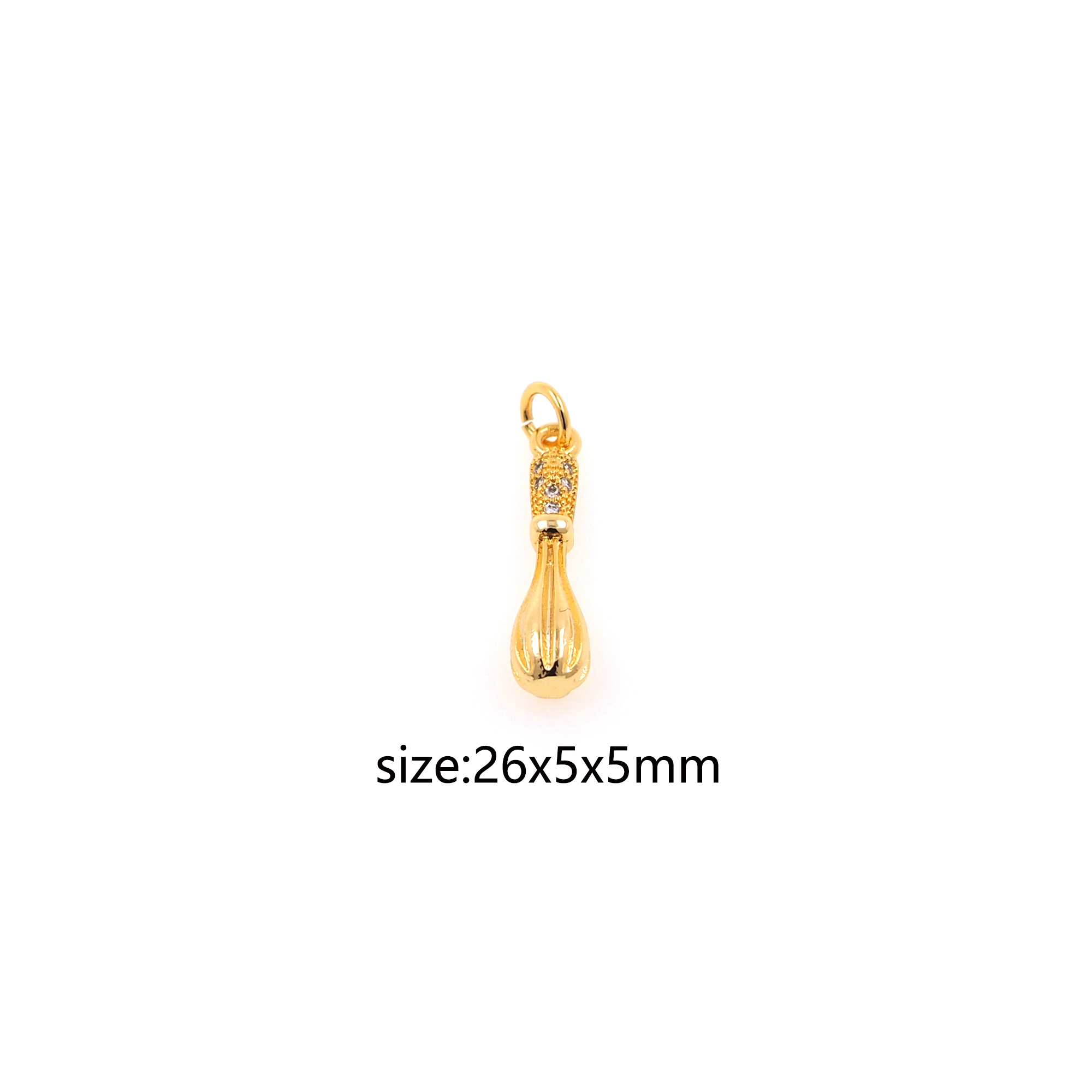 18K Gold Filled Egg Beater Pendant,Dainty Egg Beater Charm Earrings Necklace for DIY Jewelry Making Supply