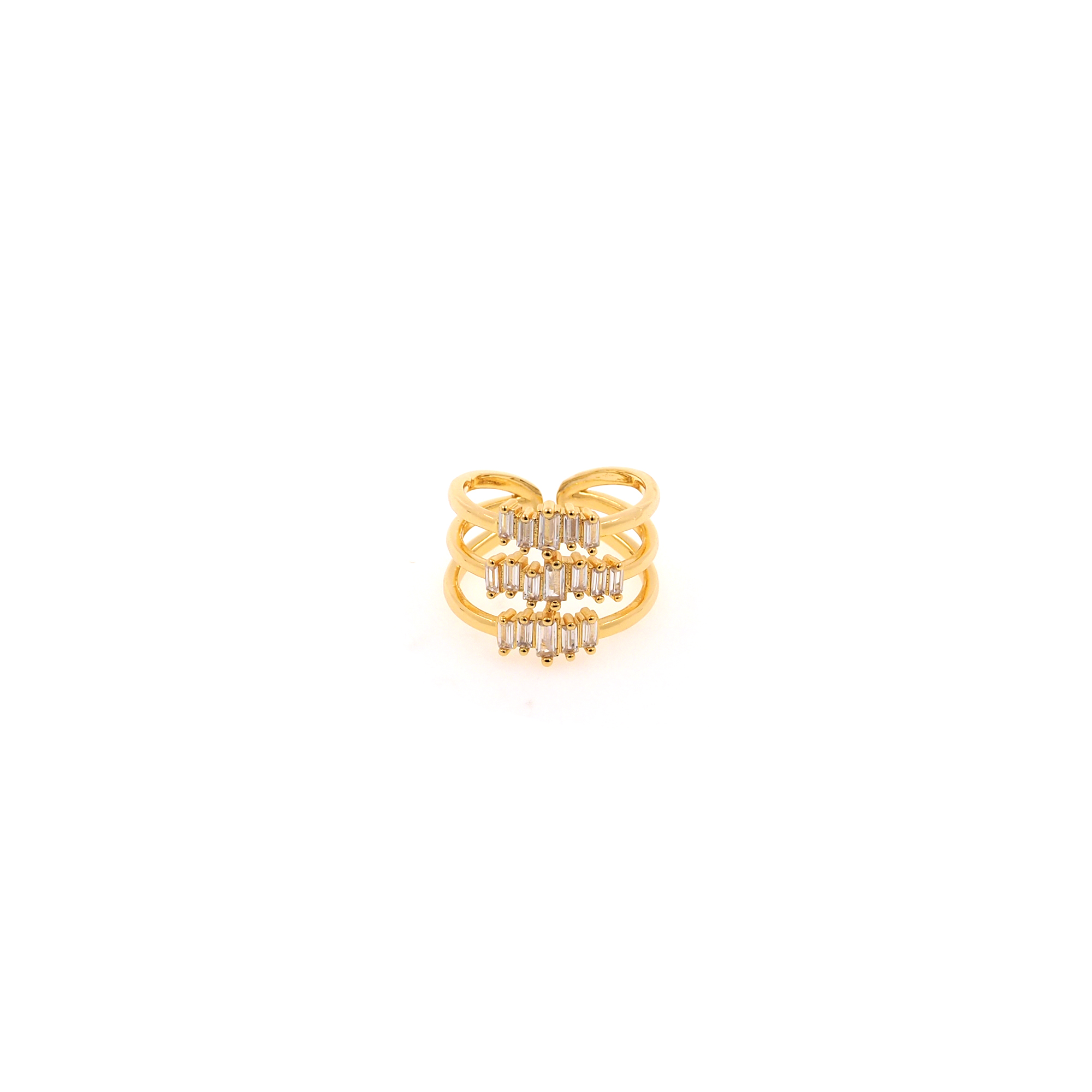 18K Gold Filled Thick CZ Ring,Dainty Zirconia Ring,Adjustable Ring,Minimalist Ring,Open Ring