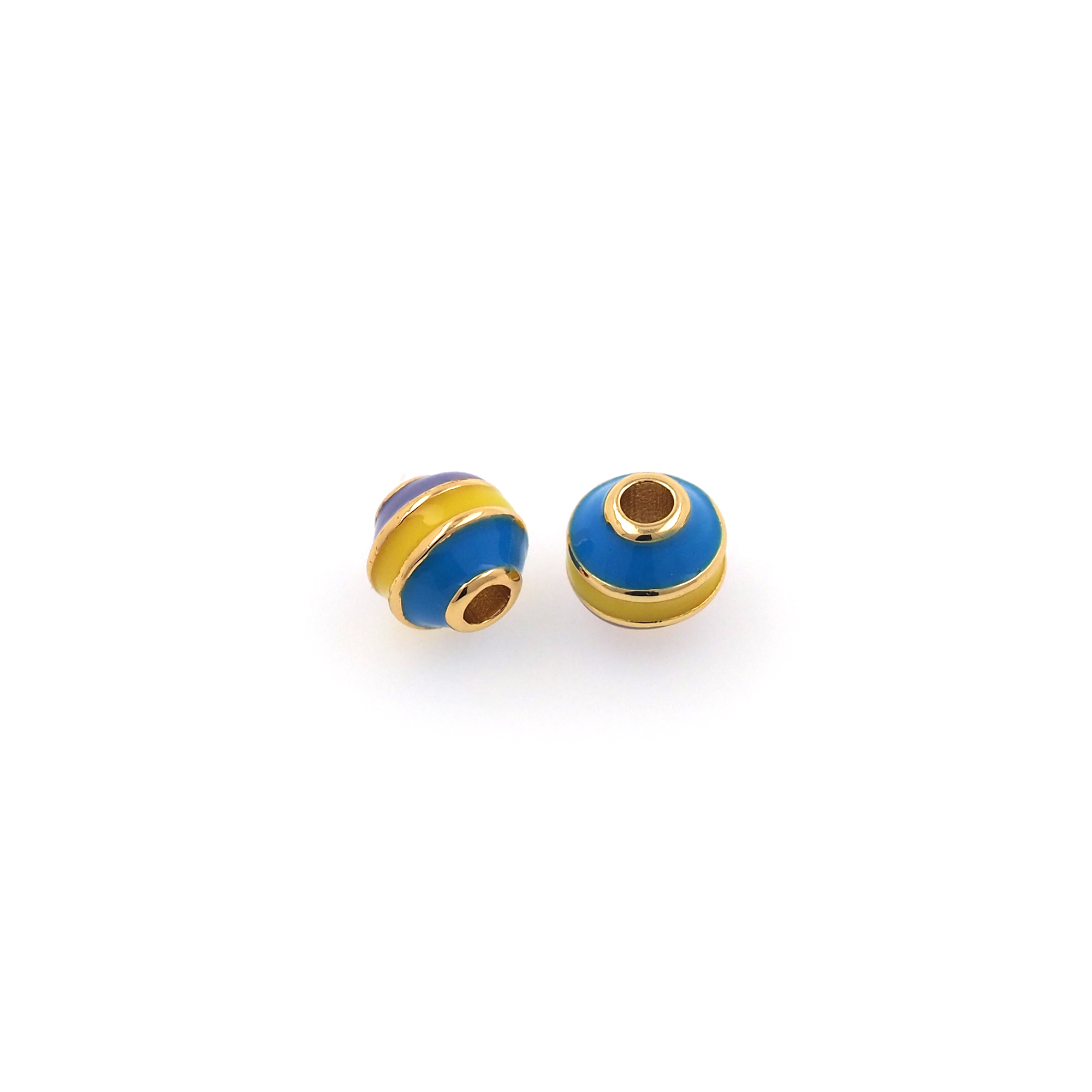 18K Gold Filled Round Spacer Beads,Enamel Ball Bead for Bracelet Jewelry Necklace Making Supply